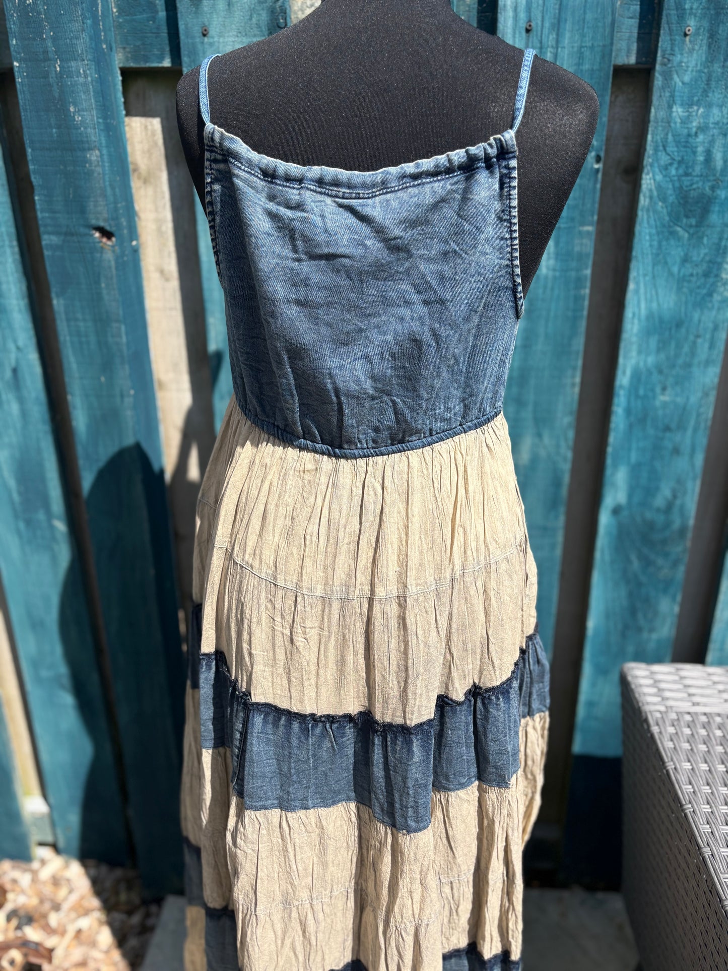 Tiered Denim Dress