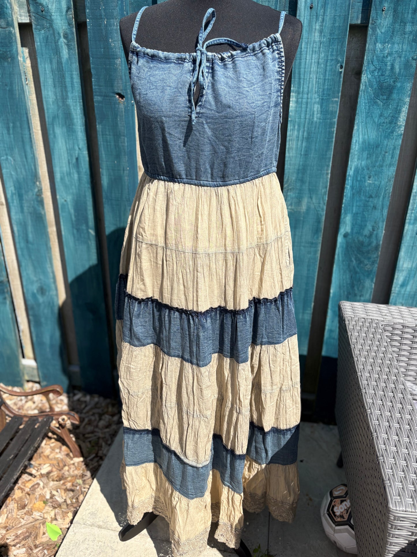 Tiered Denim Dress