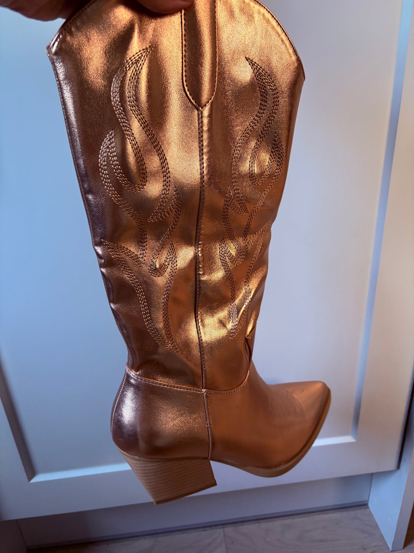 Champagne Knee High Cowboy Boots
