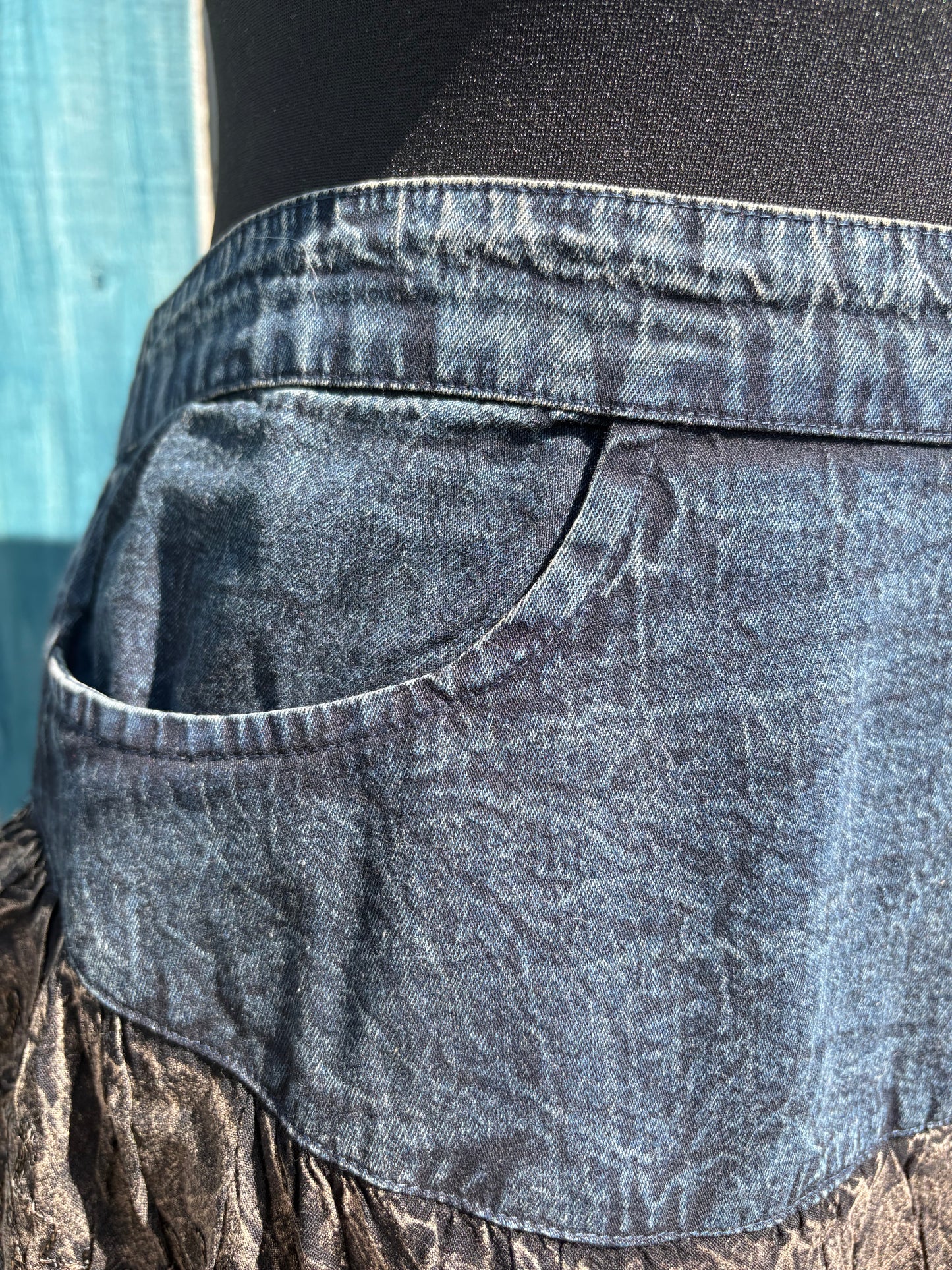 Denim & Fabric Skirt
