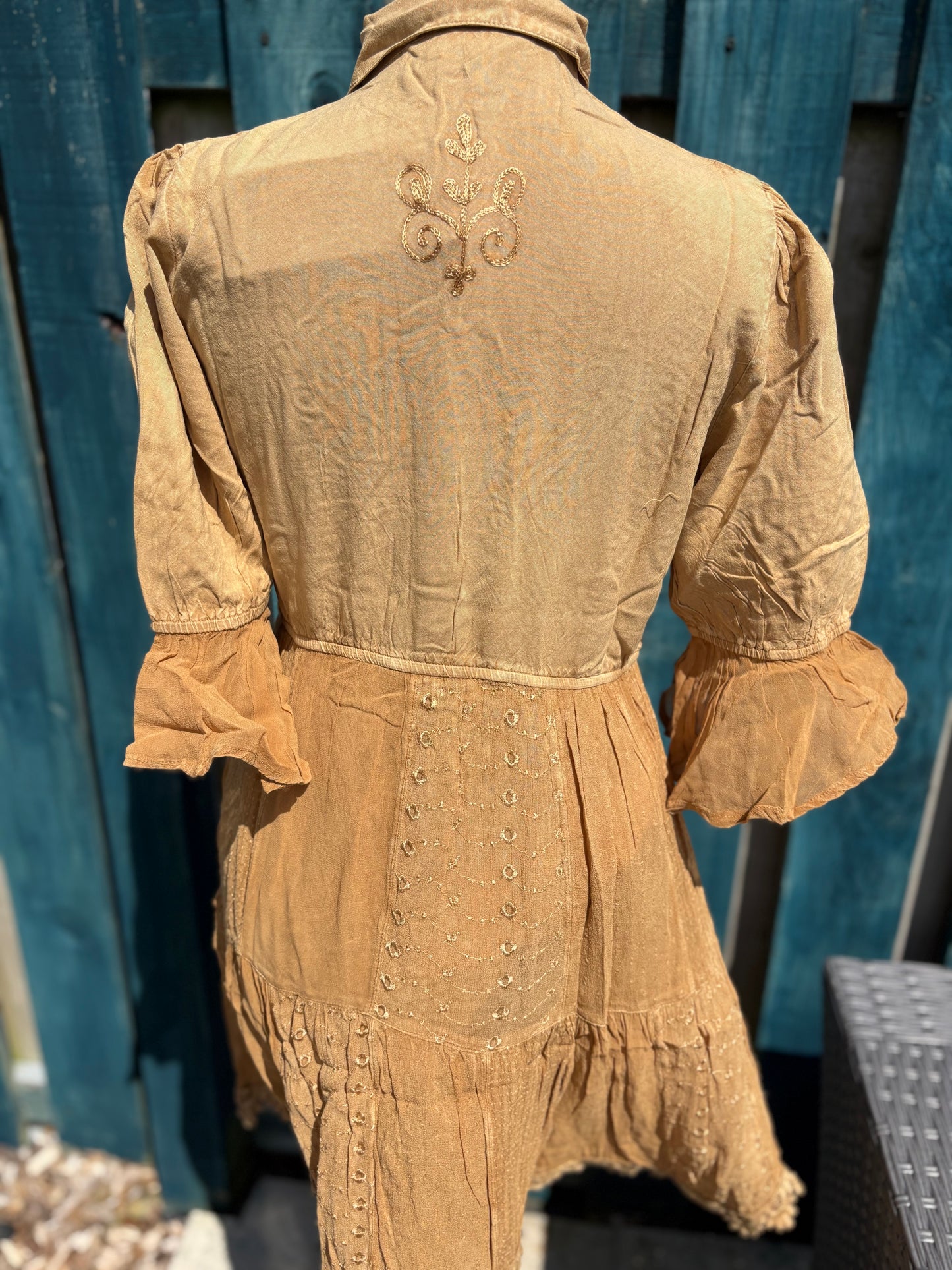 Camel Coloured Patchwork Dress