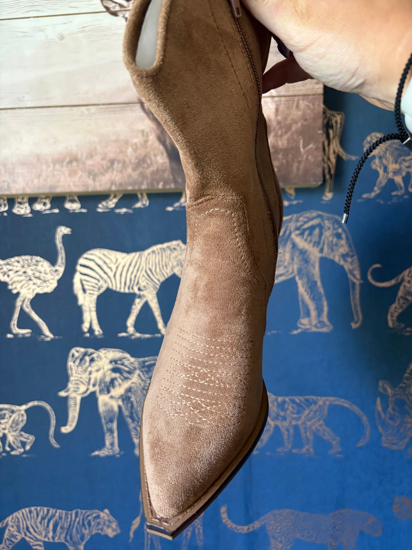 Camel Coloured Suede Ankle Boots