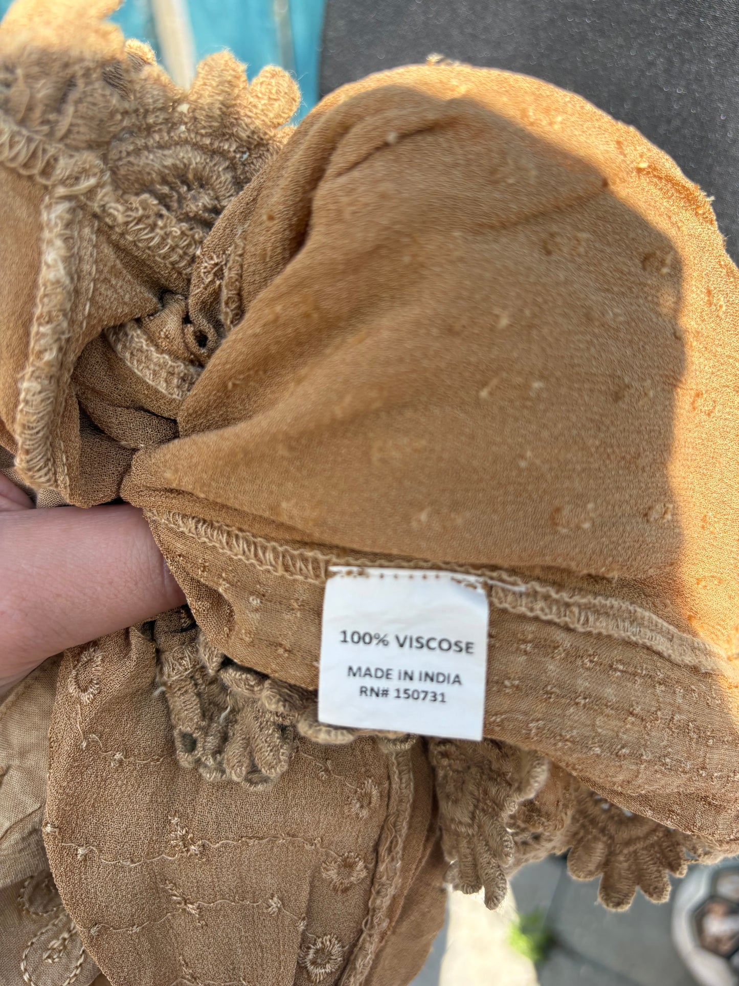 Camel Coloured Patchwork Dress