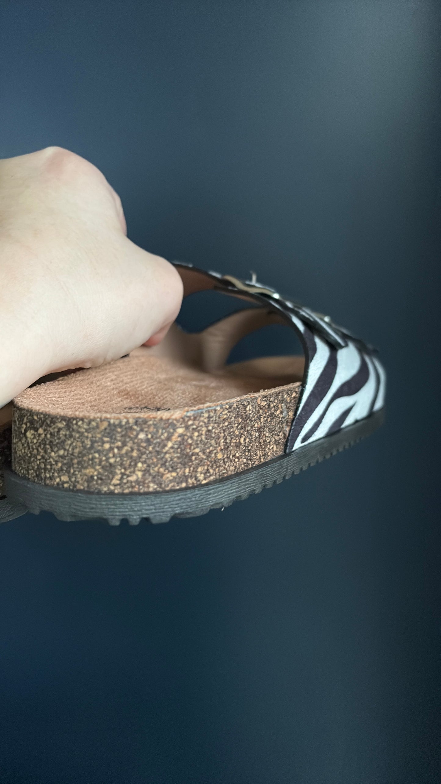 Zebra Slip On Sandals