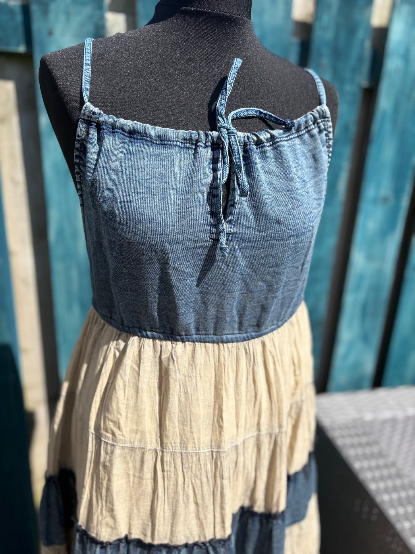Tiered Denim Dress