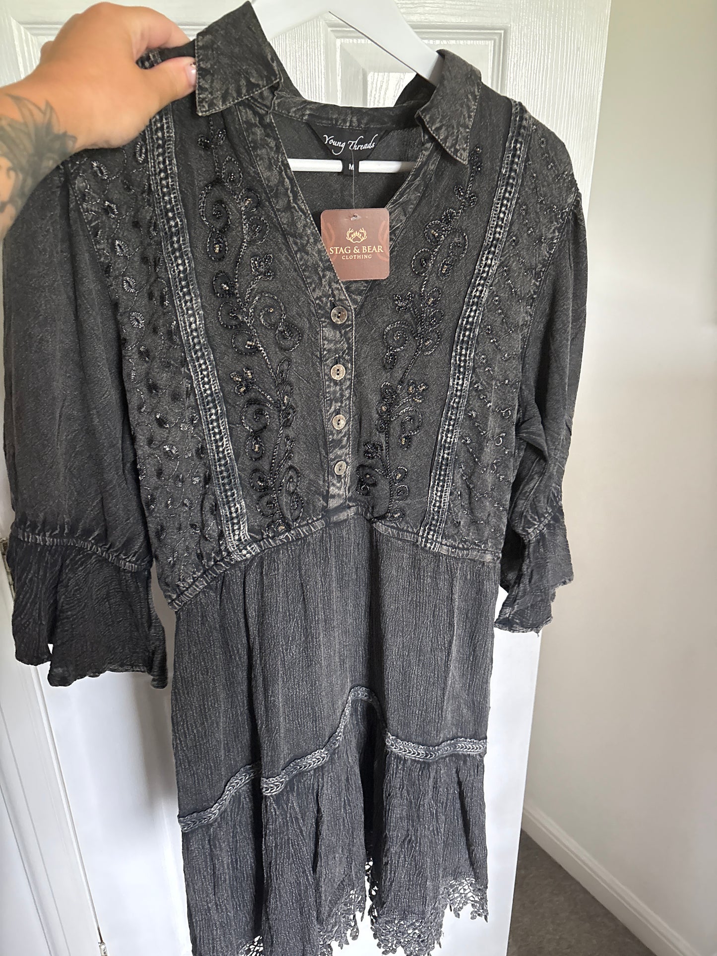 Stone Washed Shirt Dress