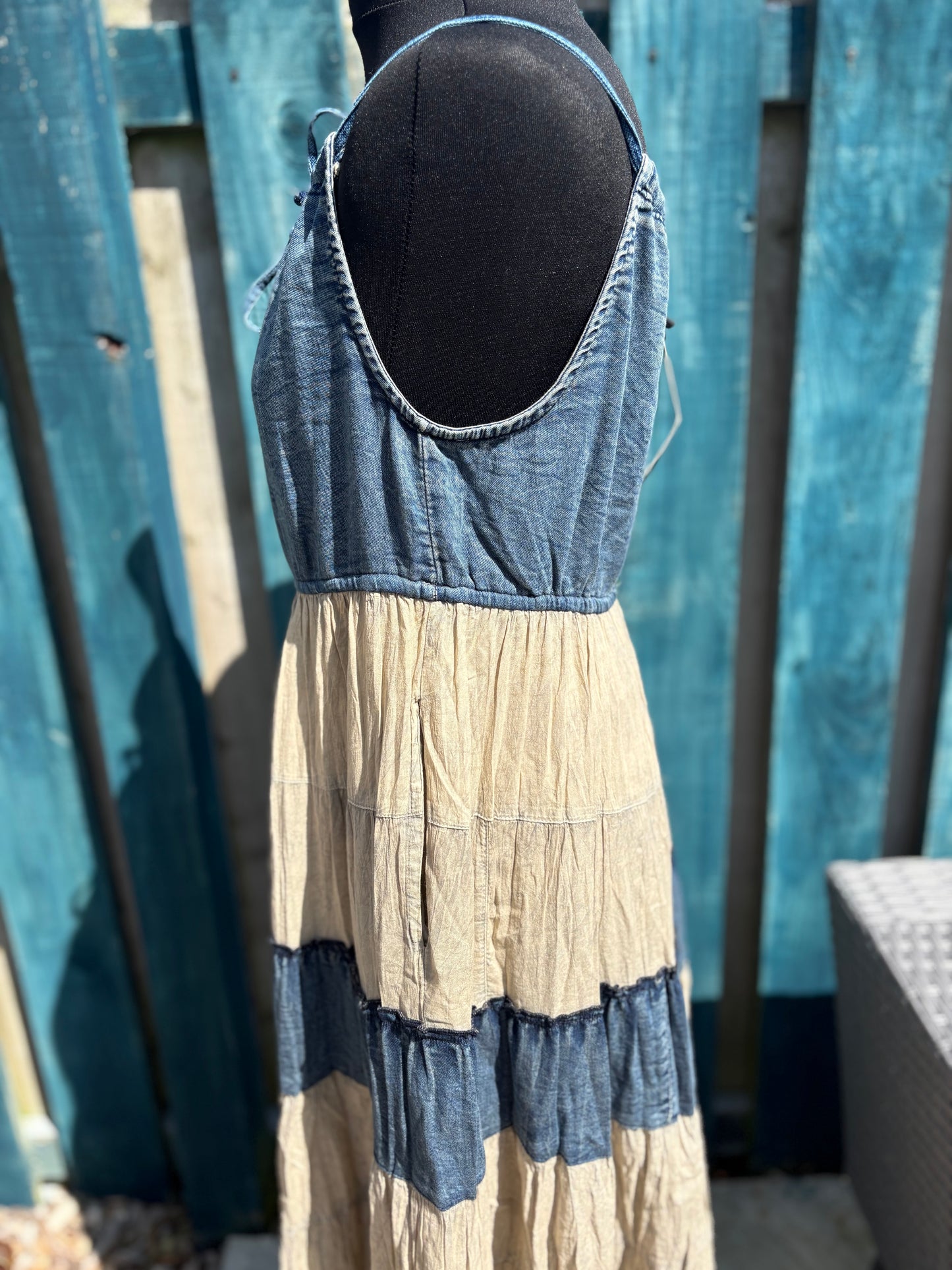 Tiered Denim Dress