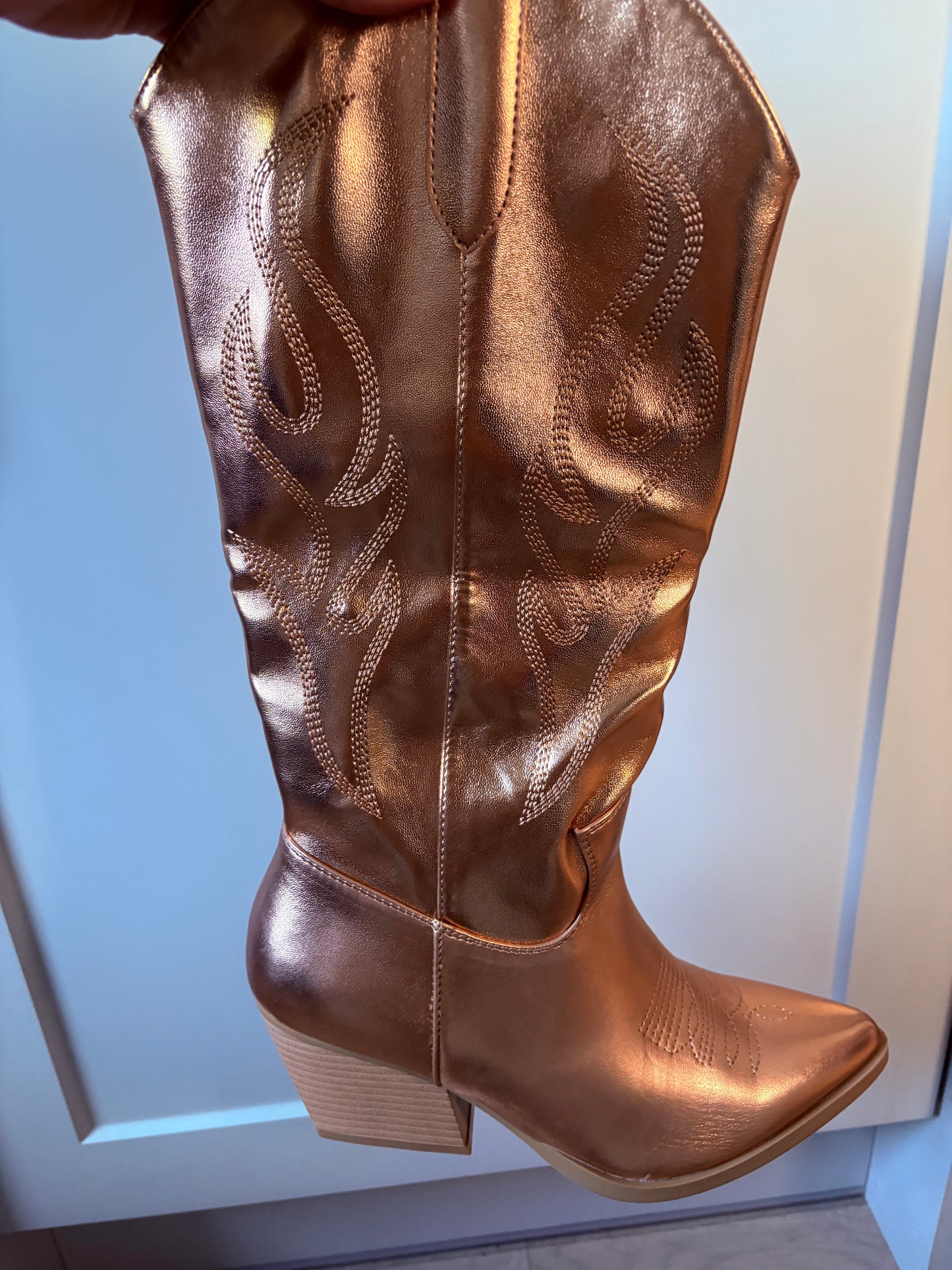 Champagne Knee High Cowboy Boots