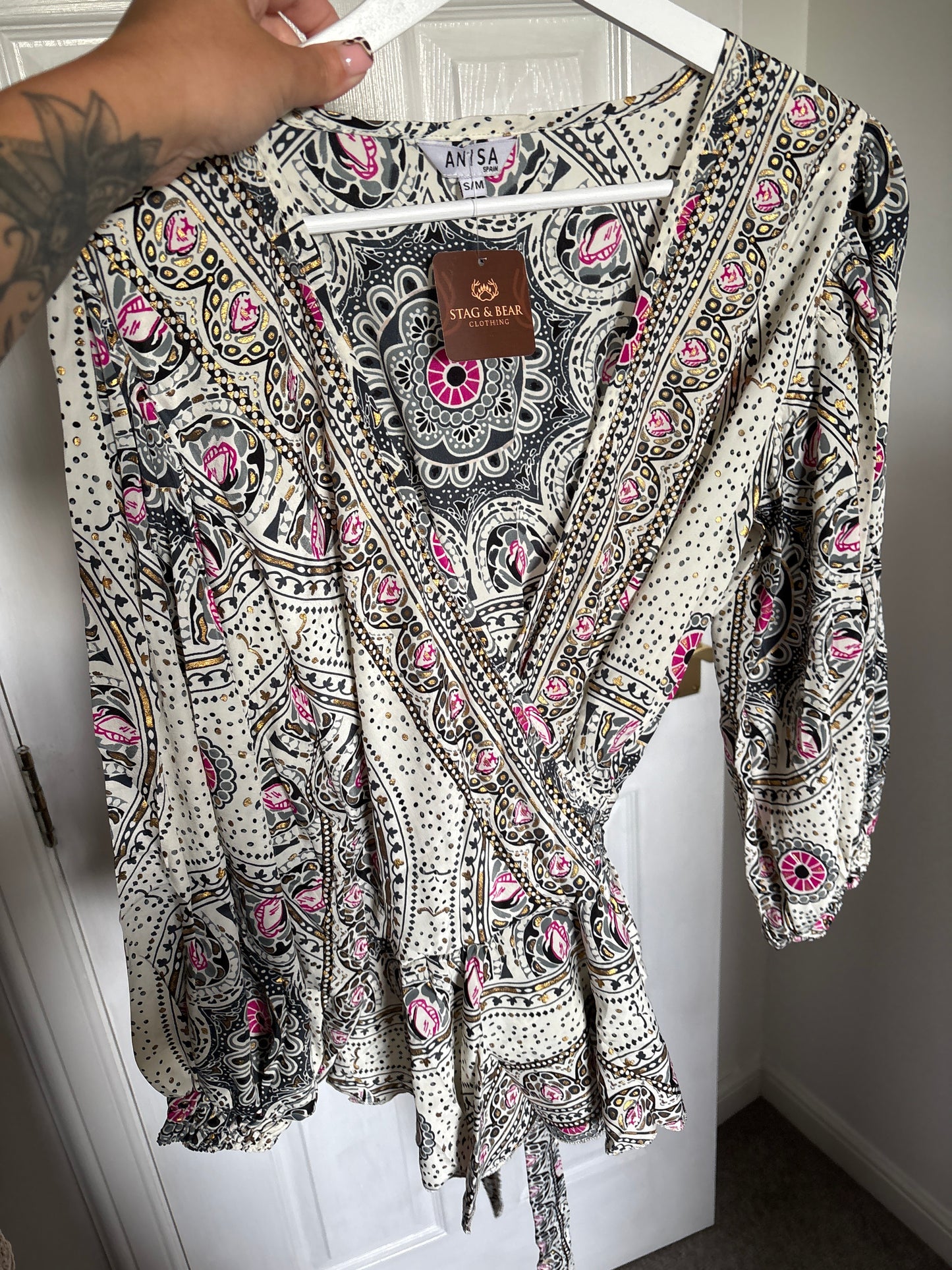 Boho Cold Silk Tie Top