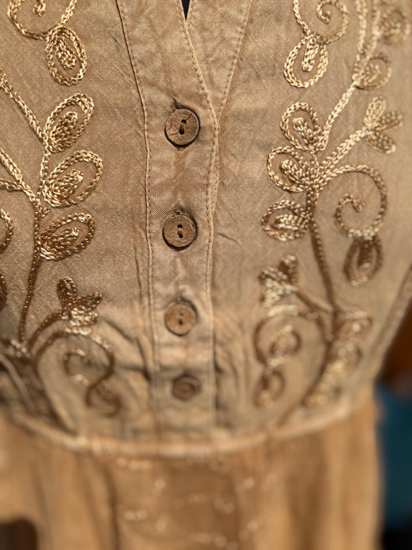 Camel Coloured Patchwork Dress