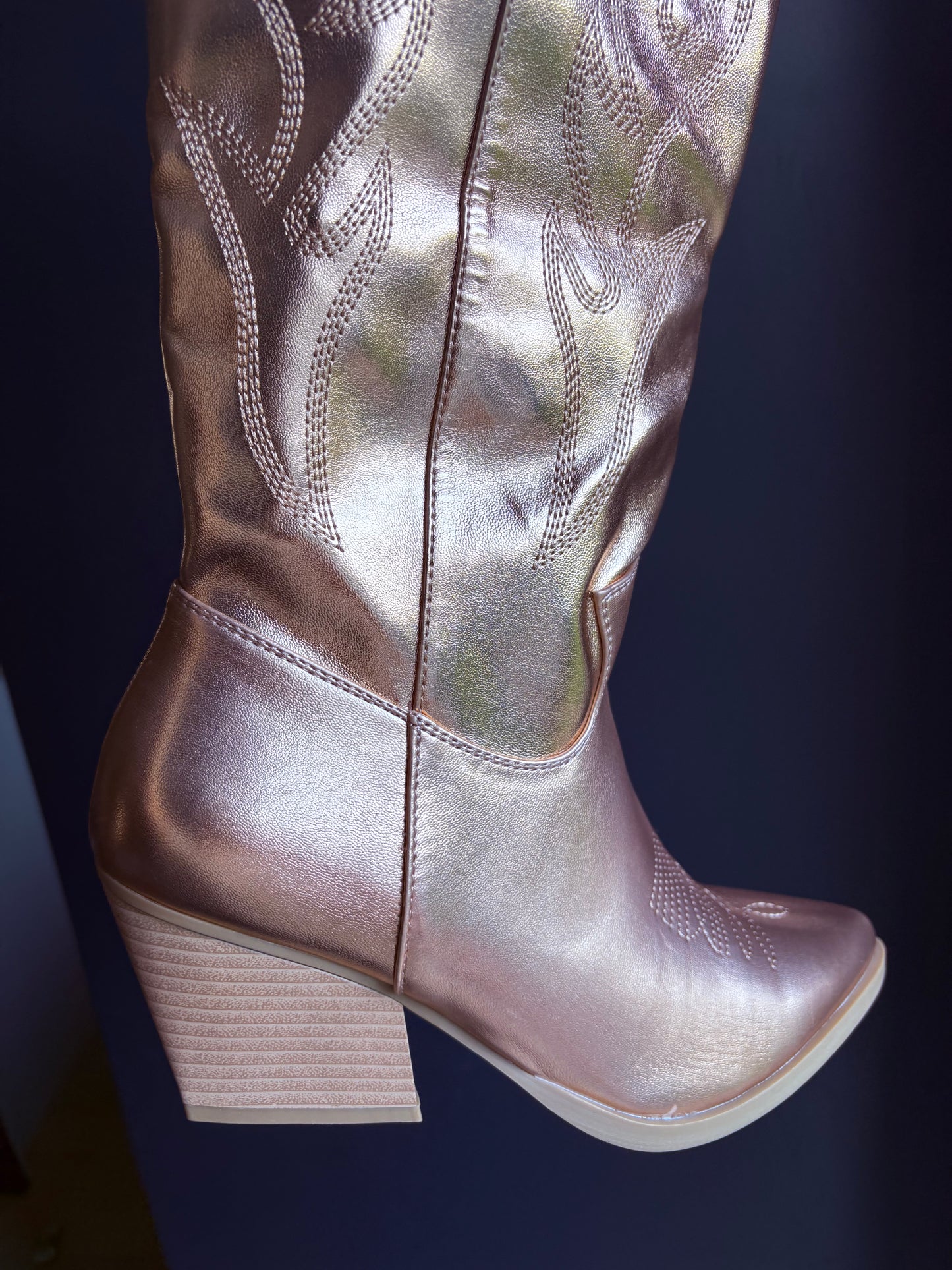 Champagne Knee High Cowboy Boots