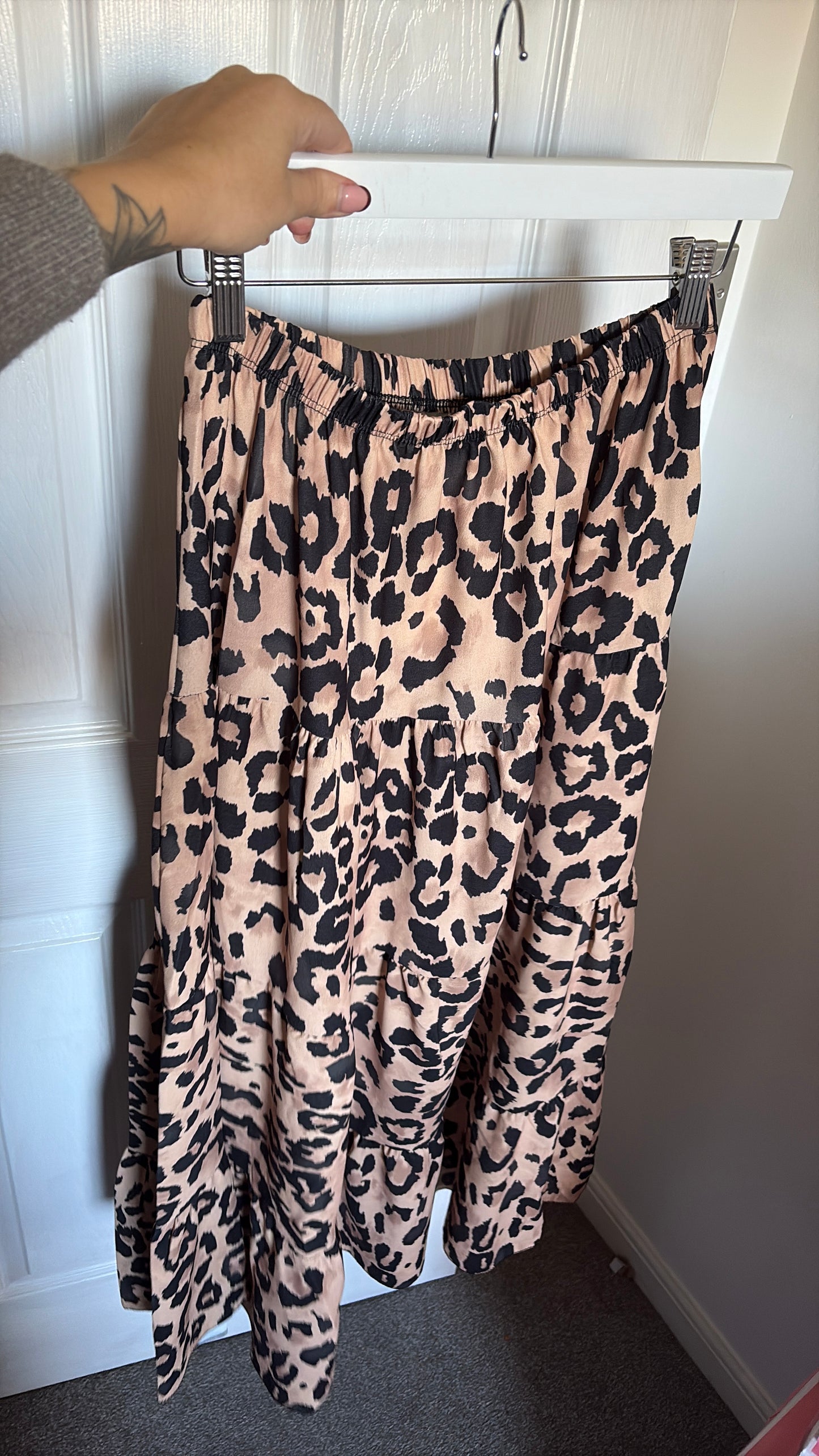 Leopard Print Maxi Lightweight Skirt