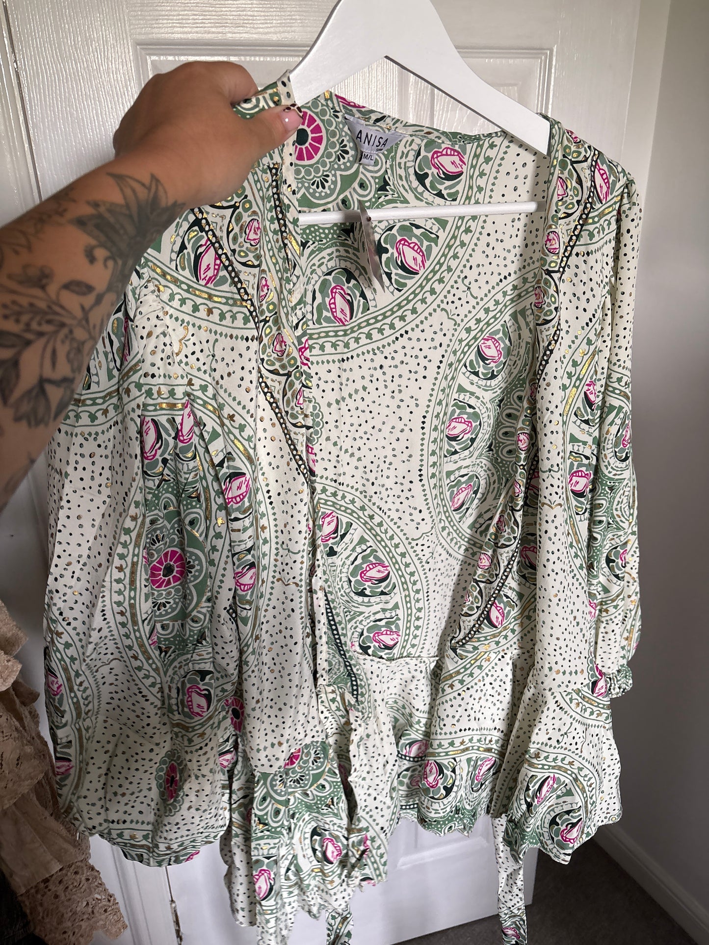 Boho Cold Silk Tie Top