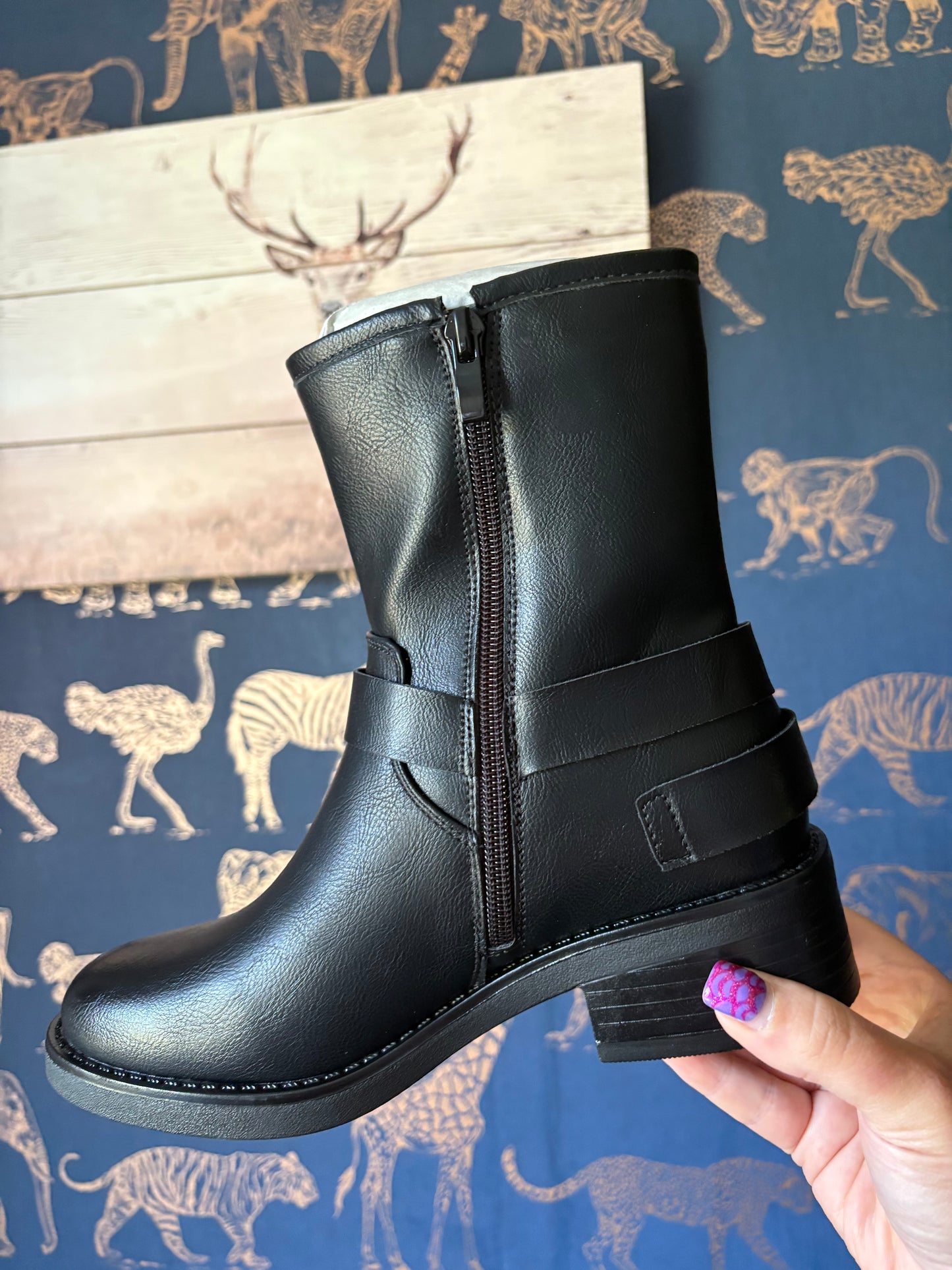 Black Biker Boots
