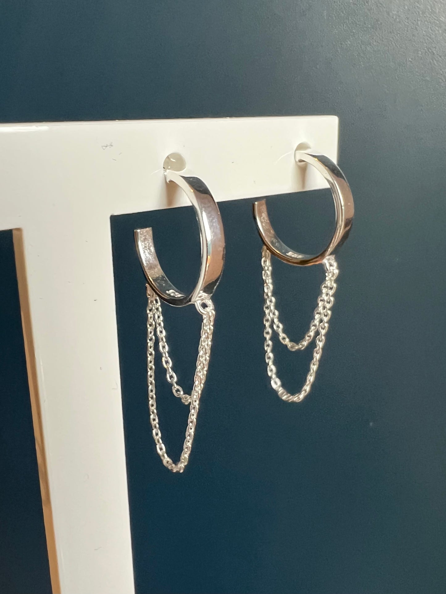 Double Drop Chain Hoops
