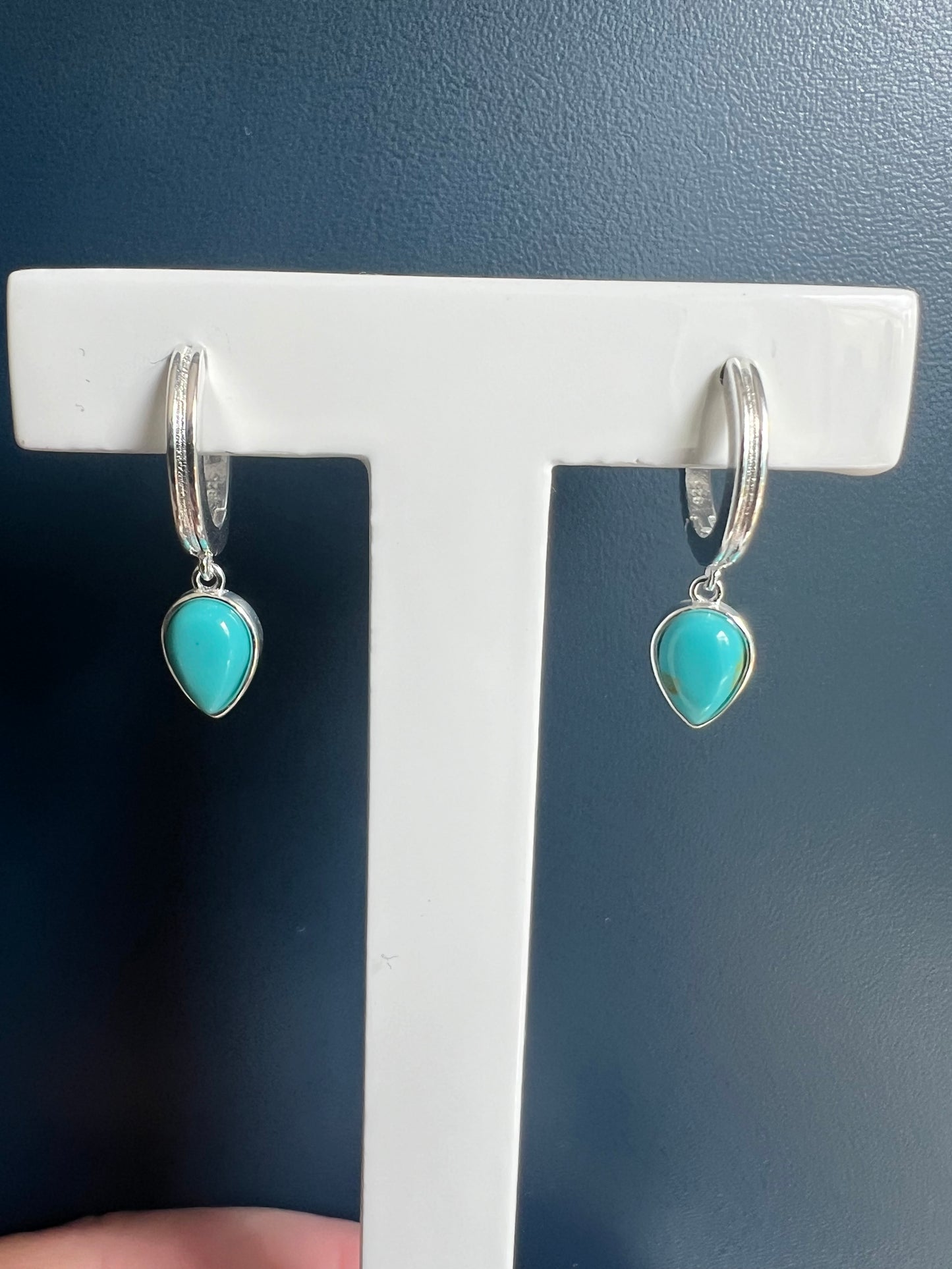 Turquoise Teardrop Hoops