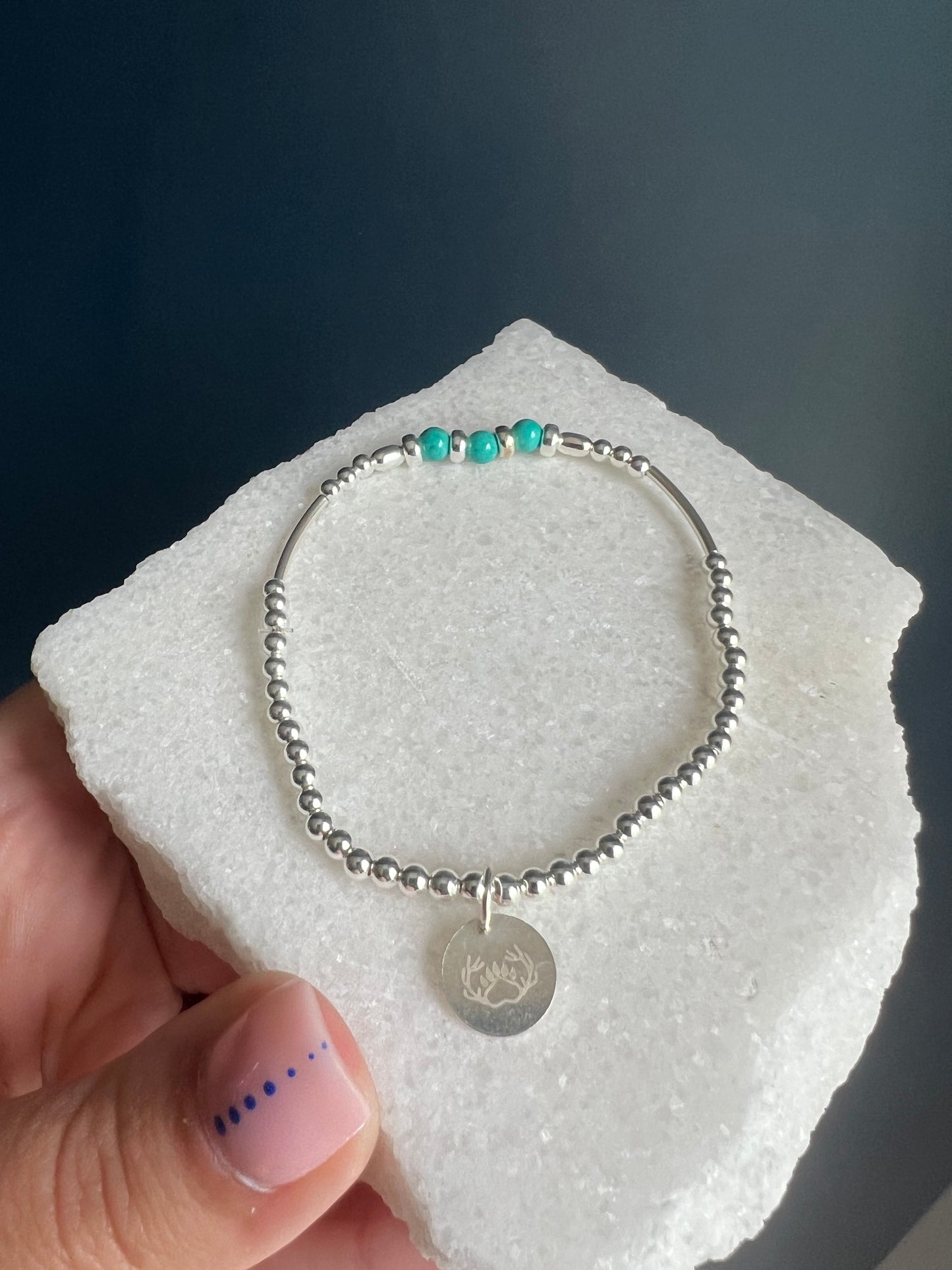 Dainty Turquoise Beaded Bracelet