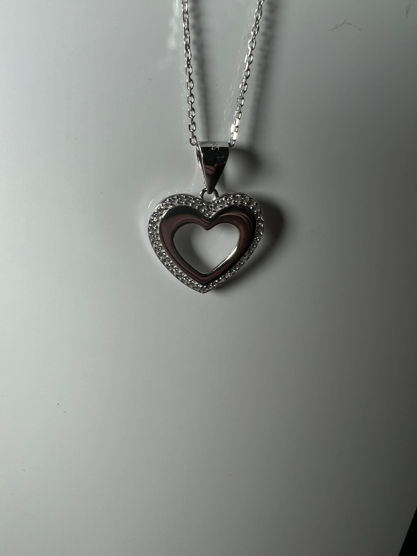 Sparkly Open Heart Necklace