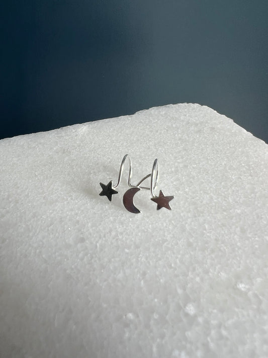 Single Star & Moon Ear Cuff