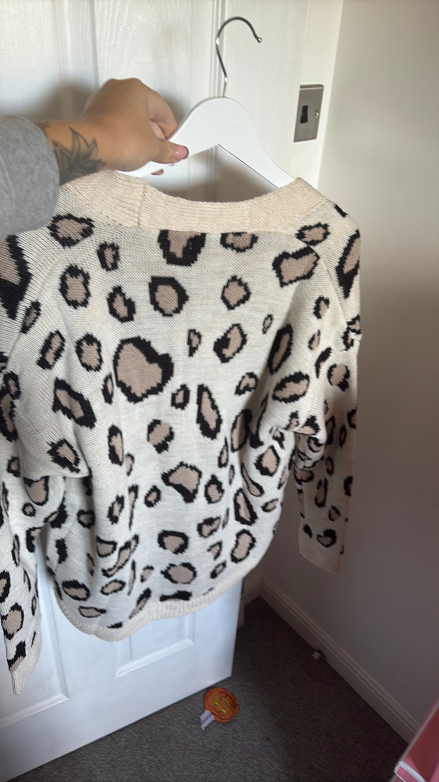 Black or Cream Leopard Print Cardigan - one size