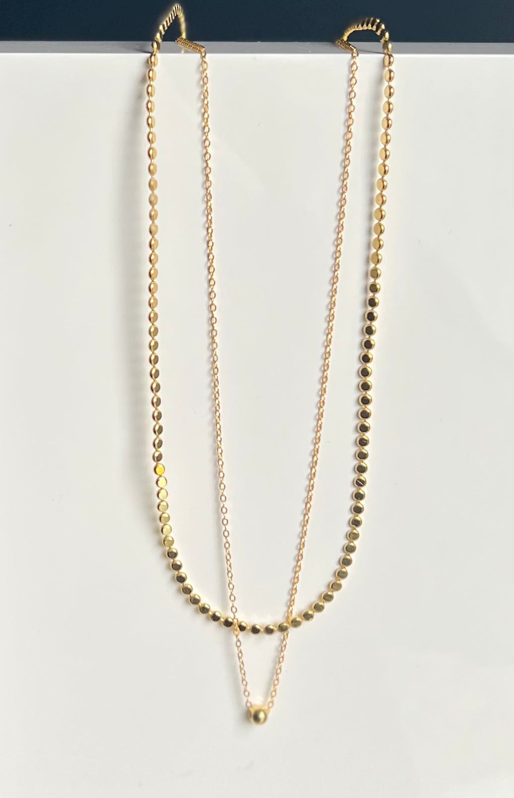 Double Layer Bead Necklace - Gold/Silver