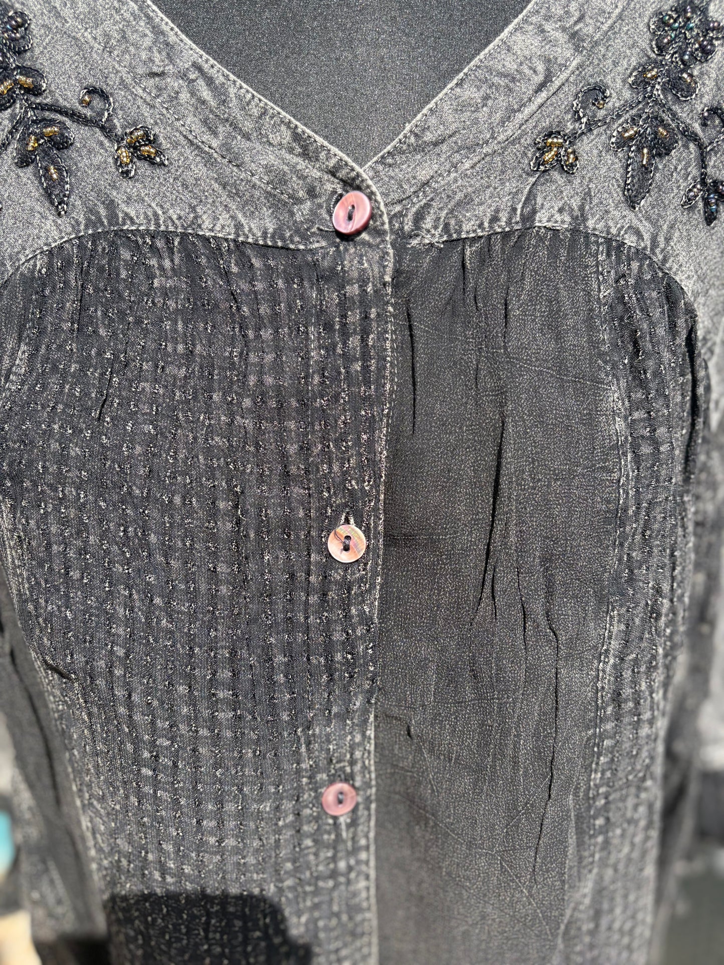 Embellished Sheer Shirt Top