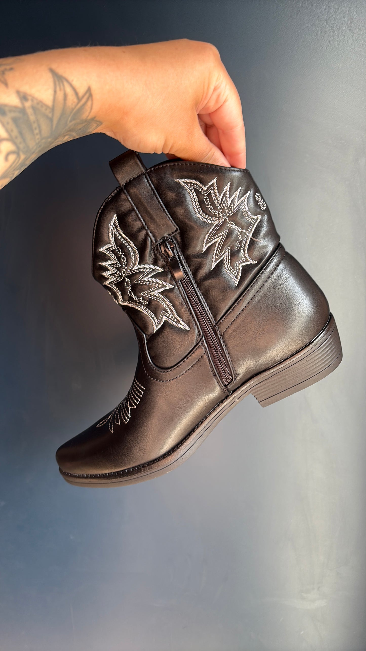Black Ankle Cowboy Boots