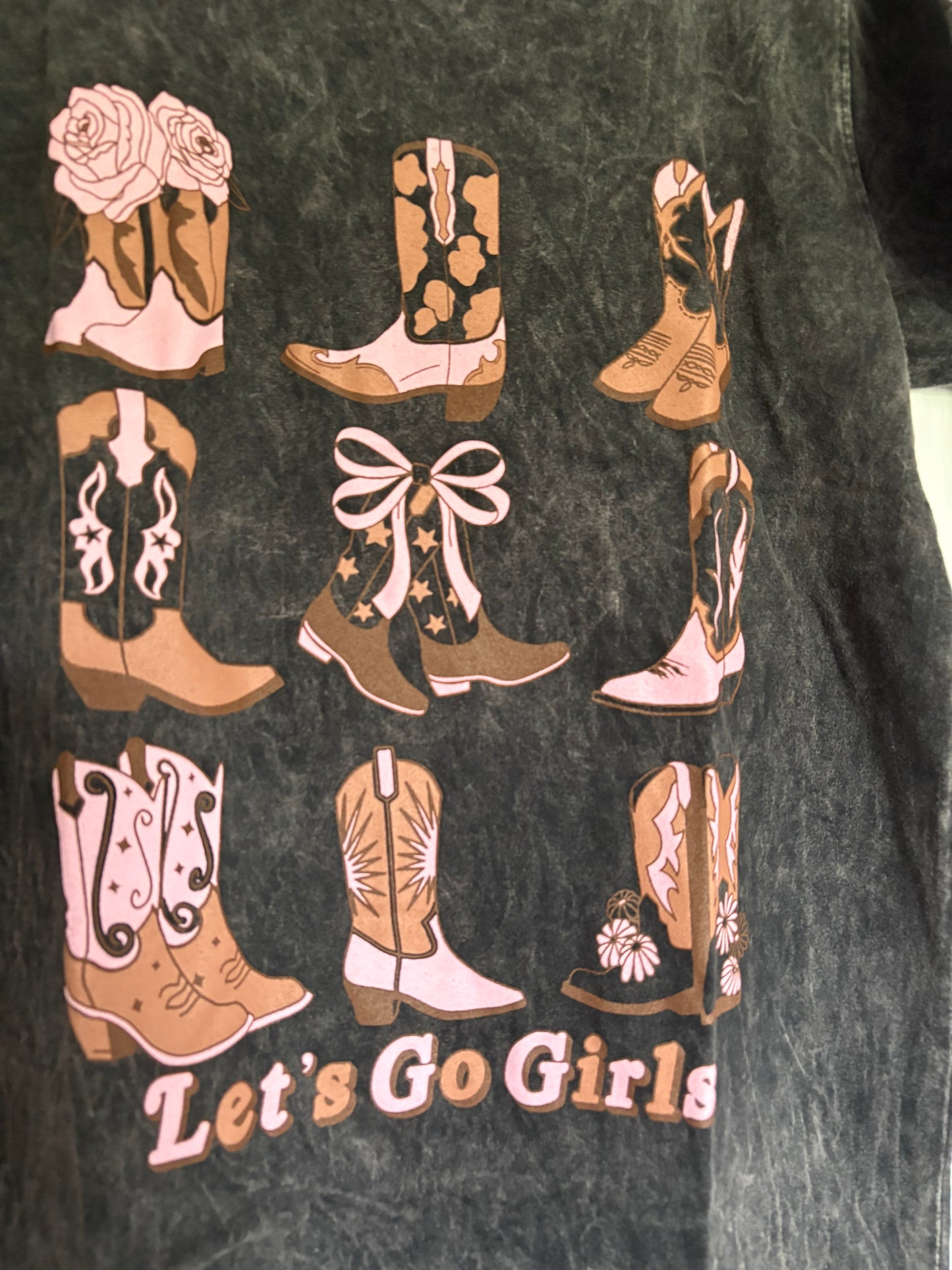 Let's Go Girls Pink Boots Cowboy Top