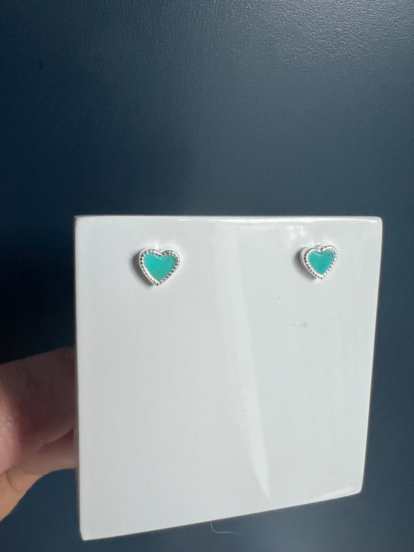 Turquoise Heart Studs