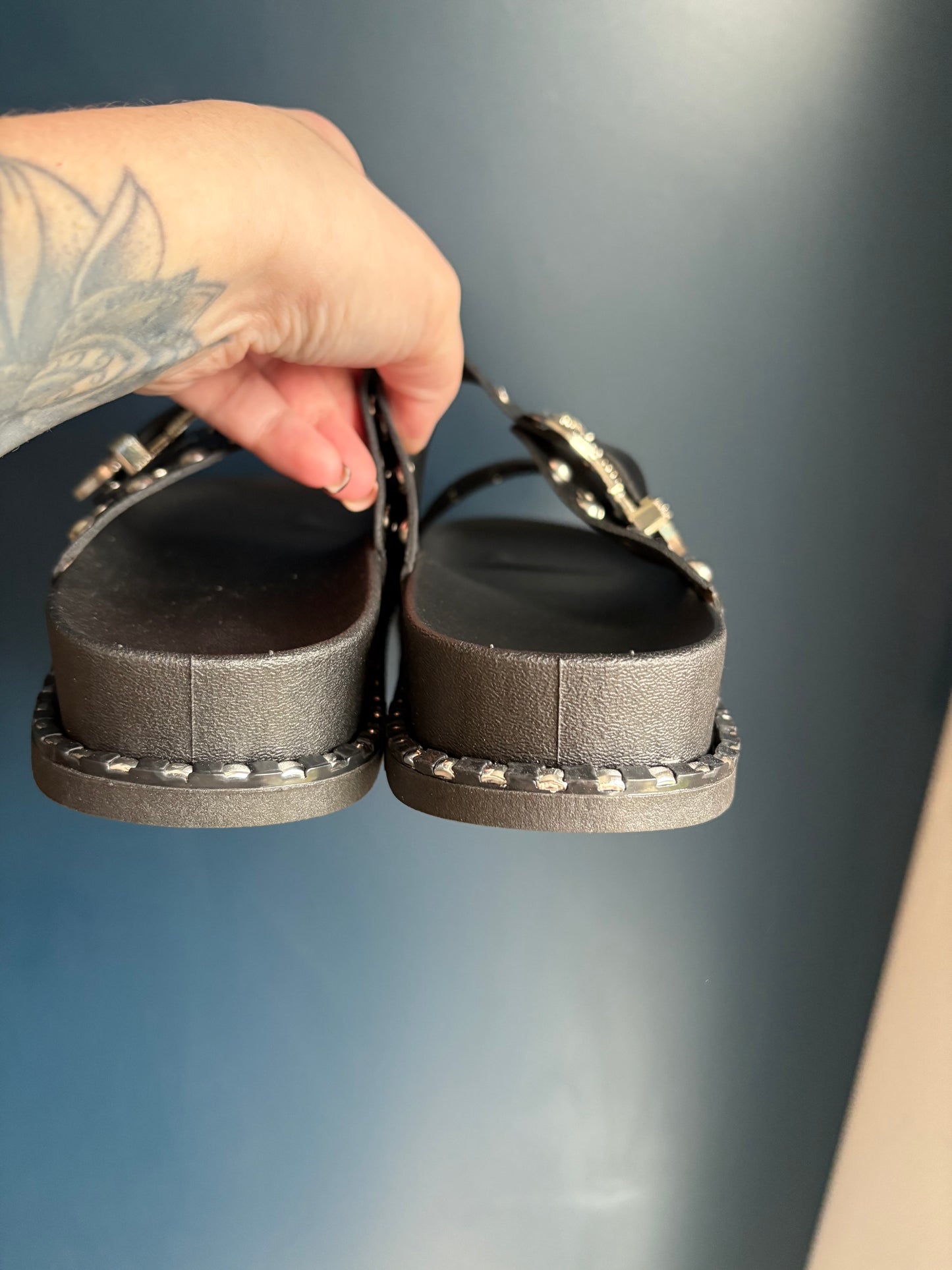Black Studded Sandals