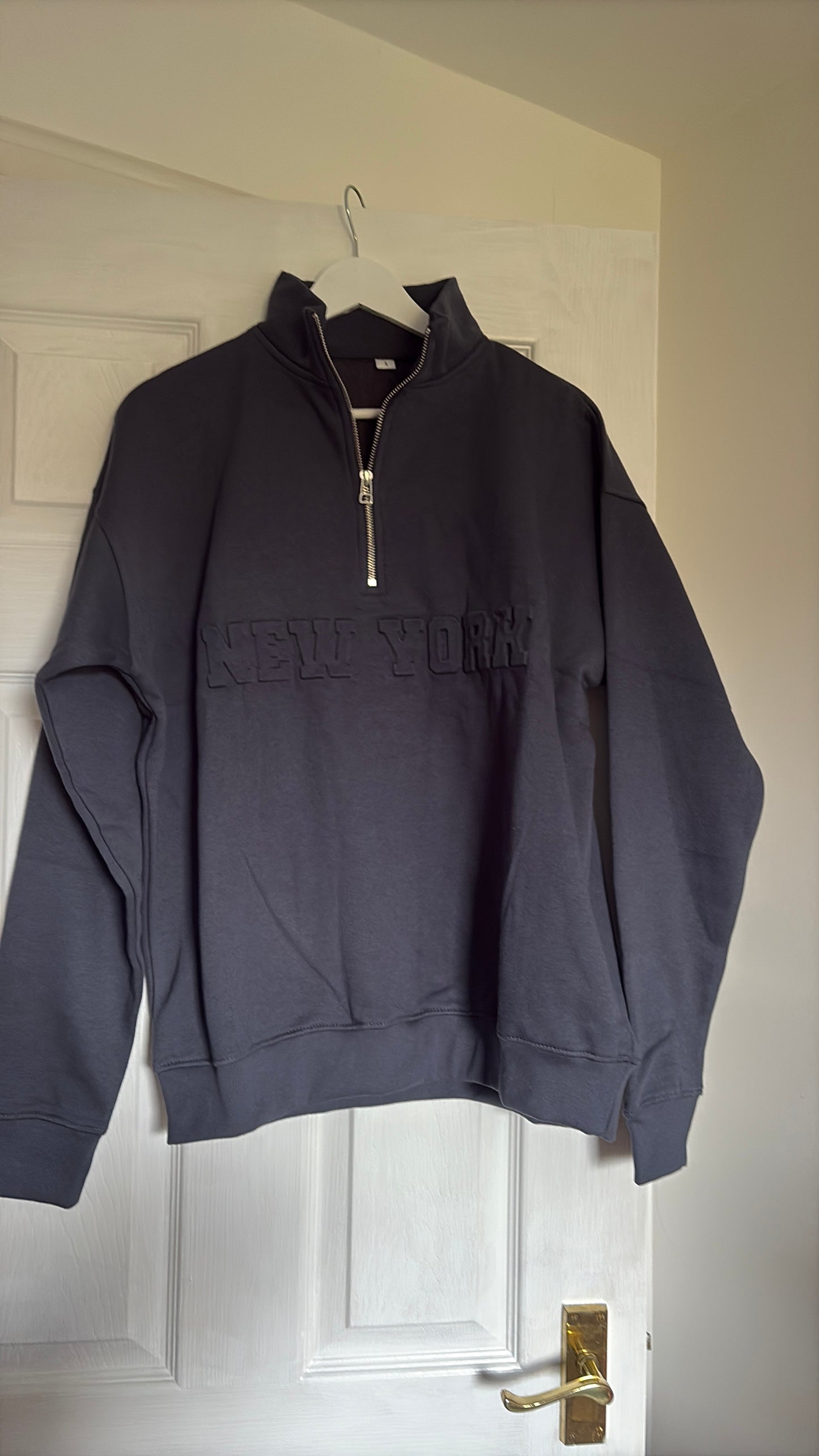 Slate Grey New York Embosses Pull Over Jumper