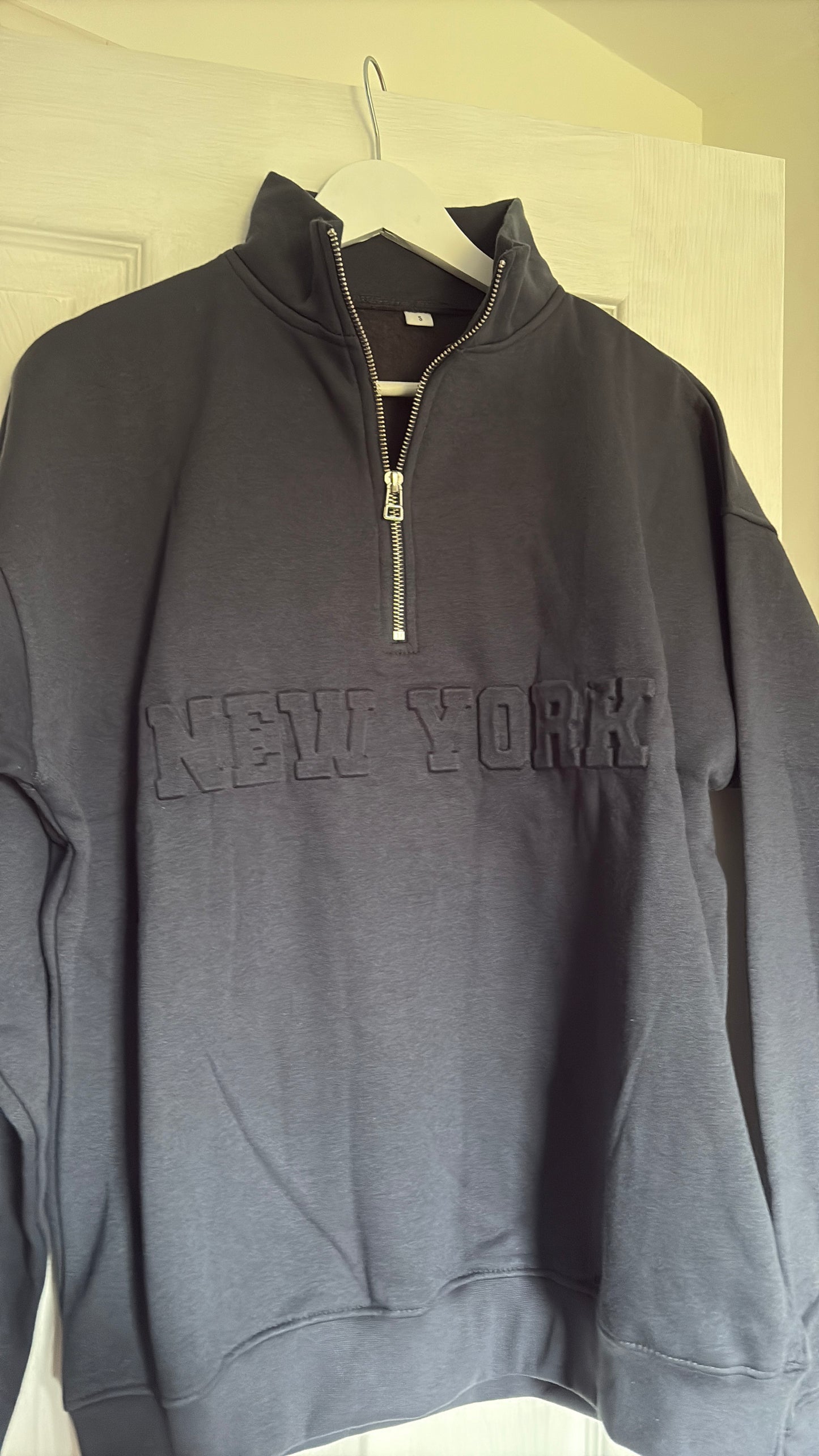 Slate Grey New York Embosses Pull Over Jumper