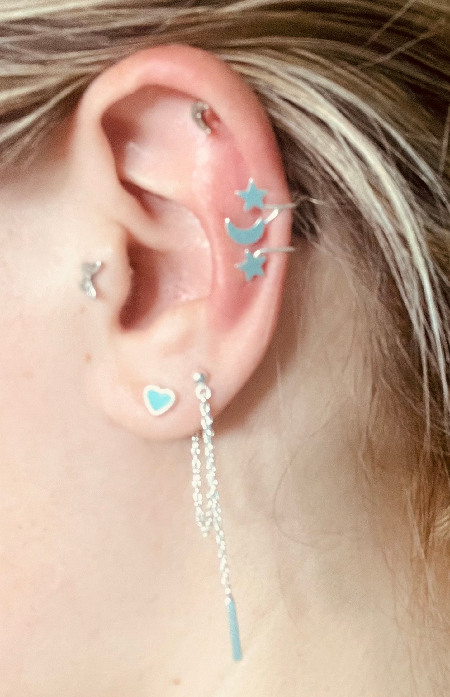 Single Star & Moon Ear Cuff