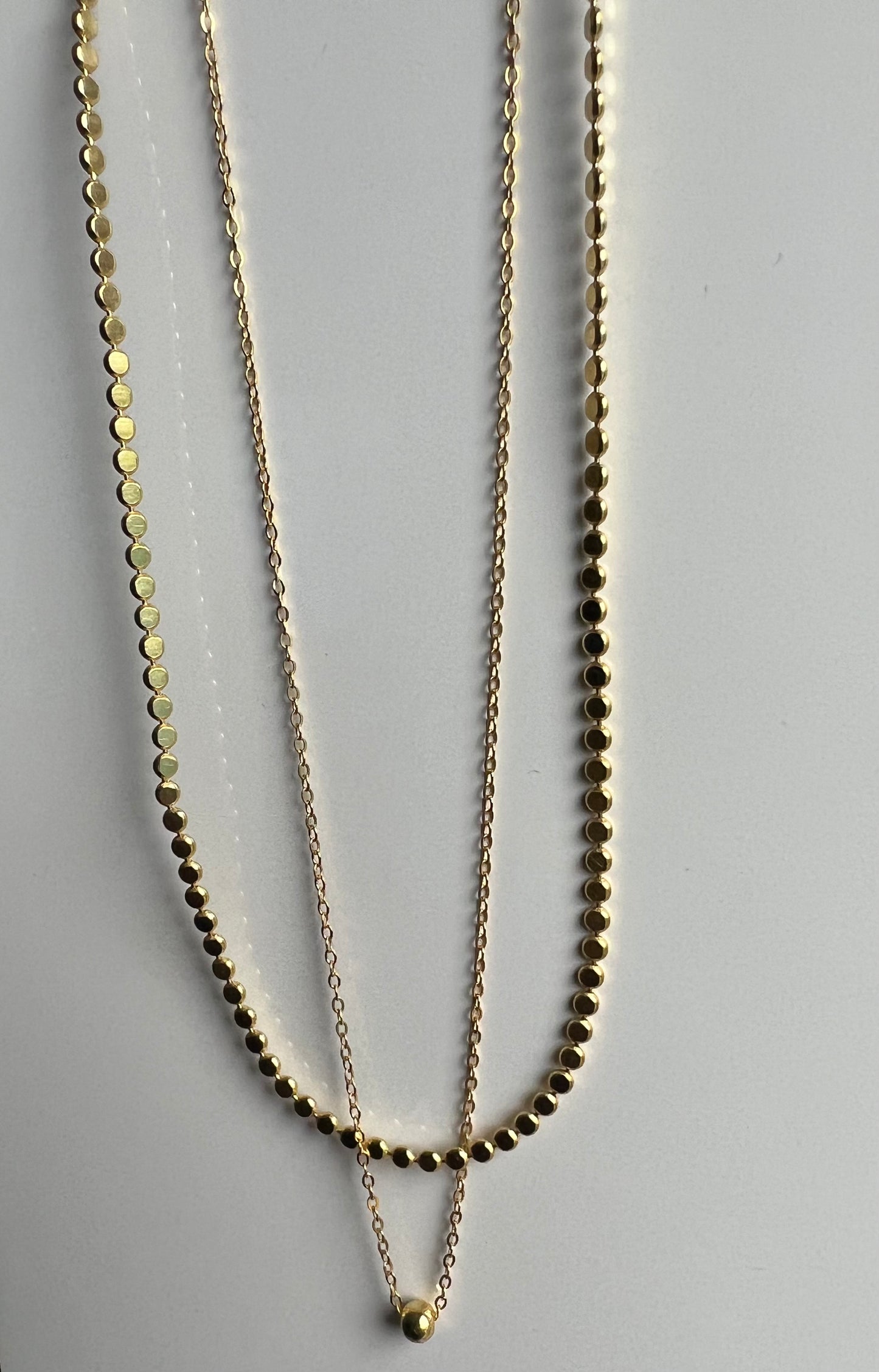 Double Layer Bead Necklace - Gold/Silver