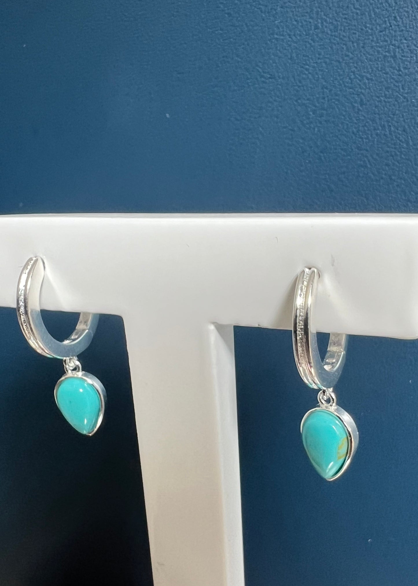 Turquoise Teardrop Hoops