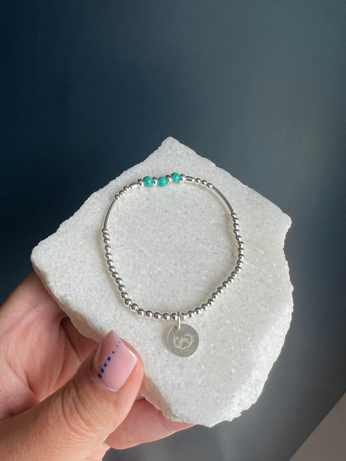 Dainty Turquoise Beaded Bracelet