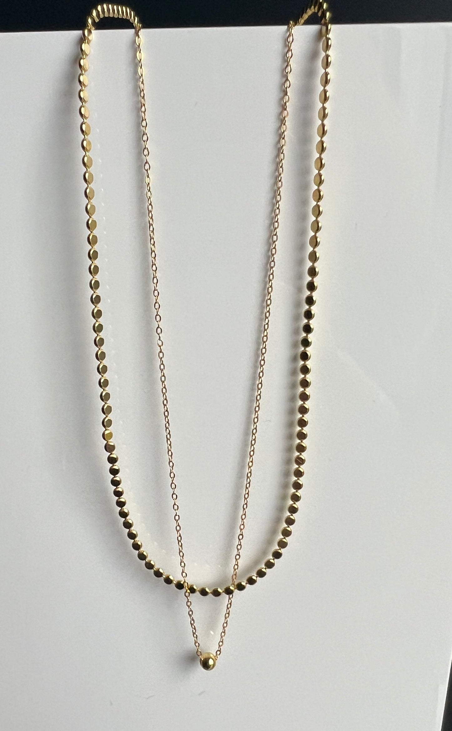 Double Layer Bead Necklace - Gold/Silver