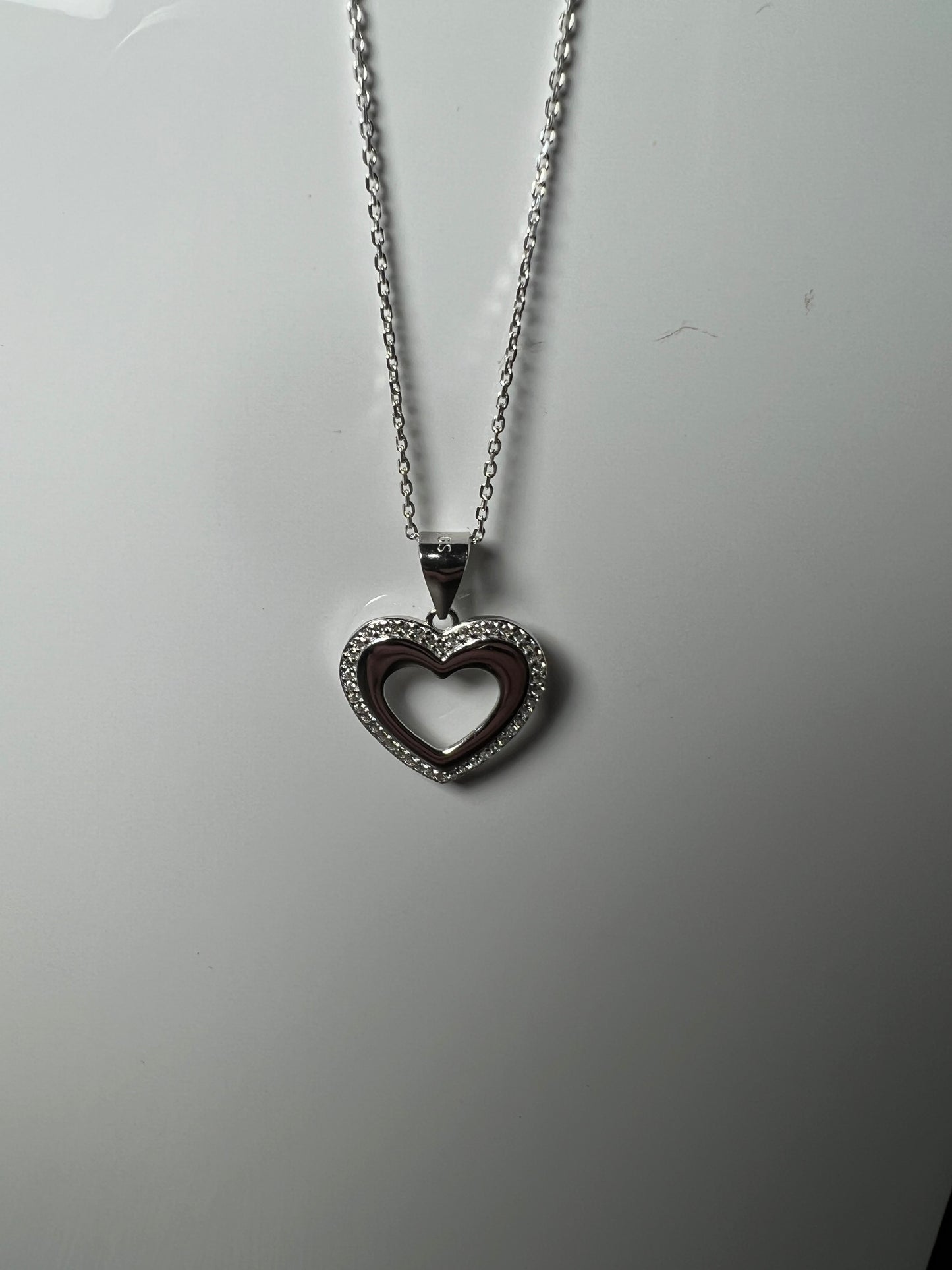 Sparkly Open Heart Necklace