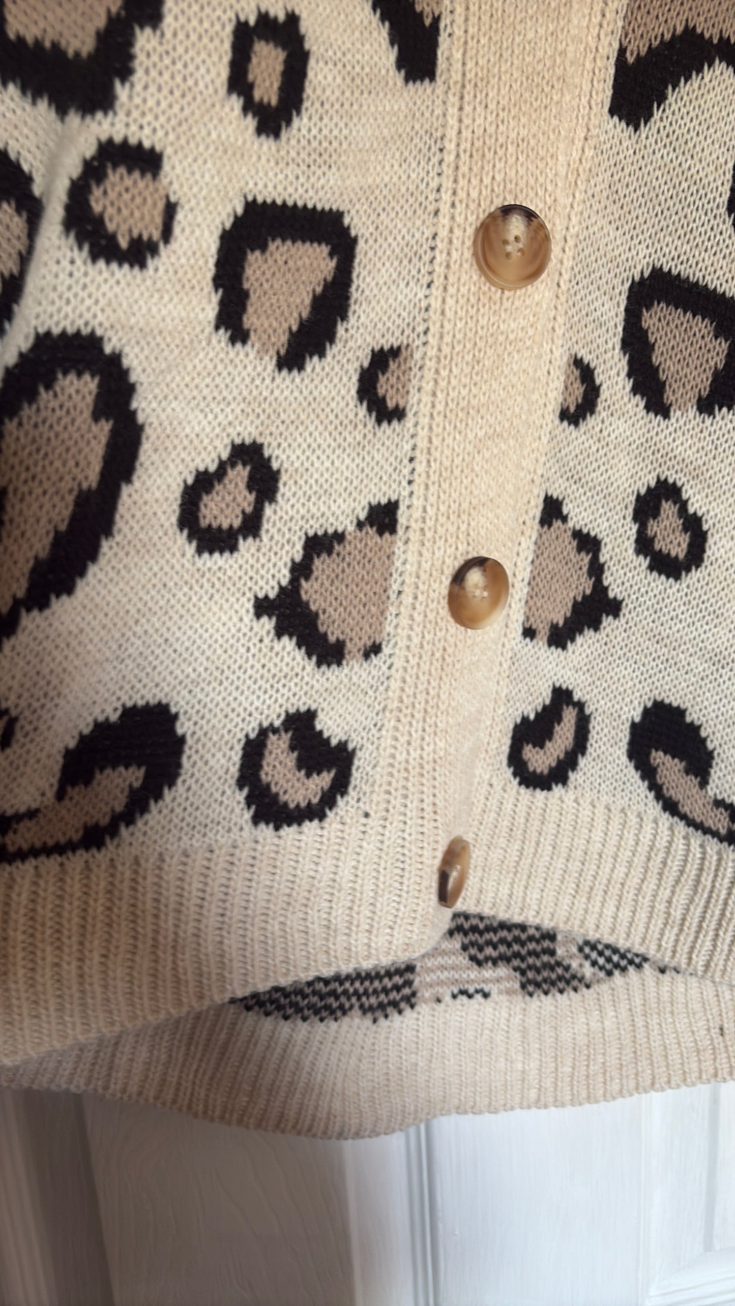 Black or Cream Leopard Print Cardigan - one size