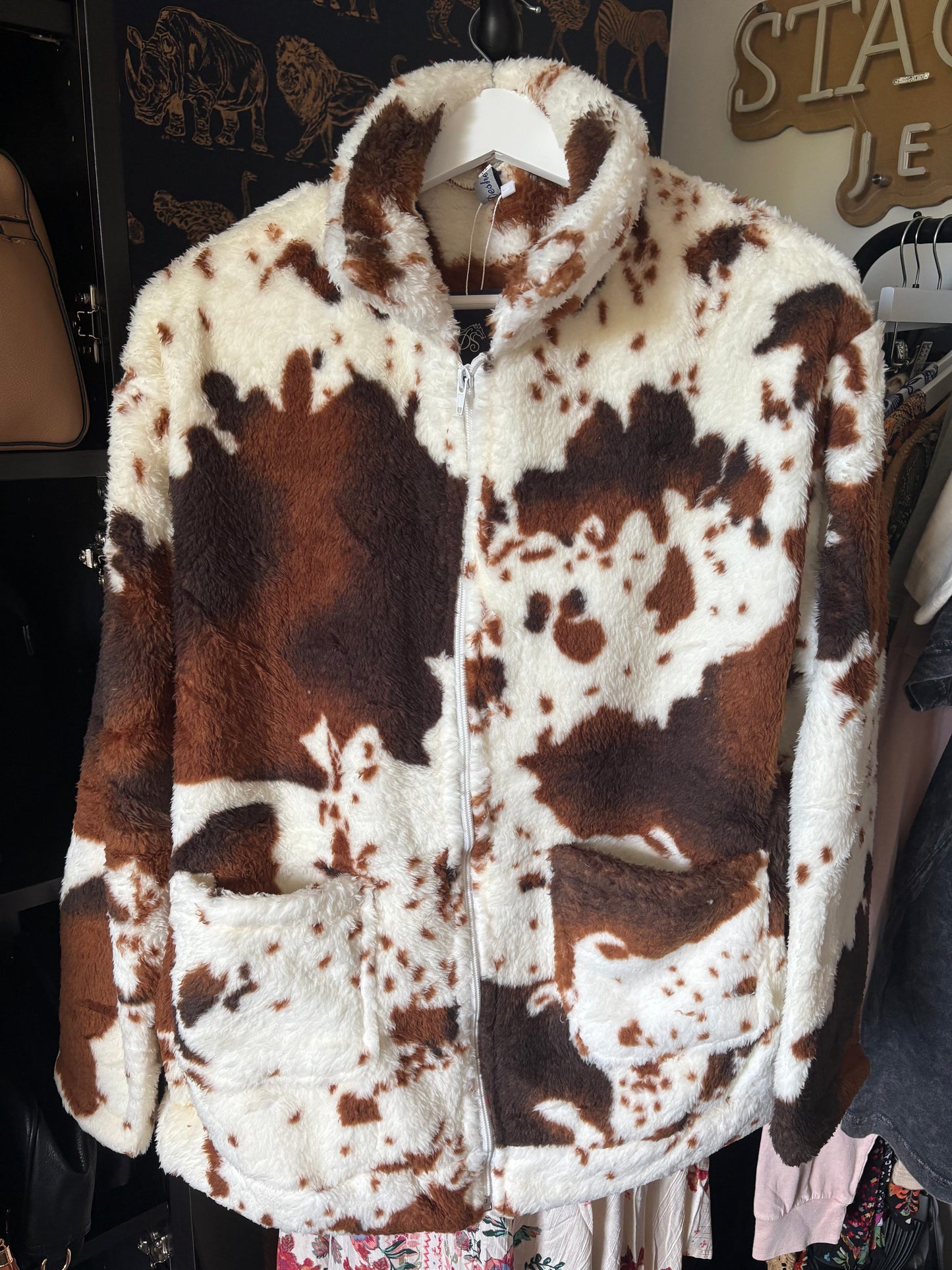 Cowprint Fleece Jumper