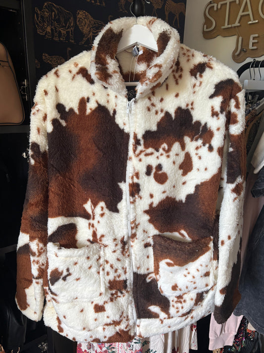 Cowprint Fleece Jumper