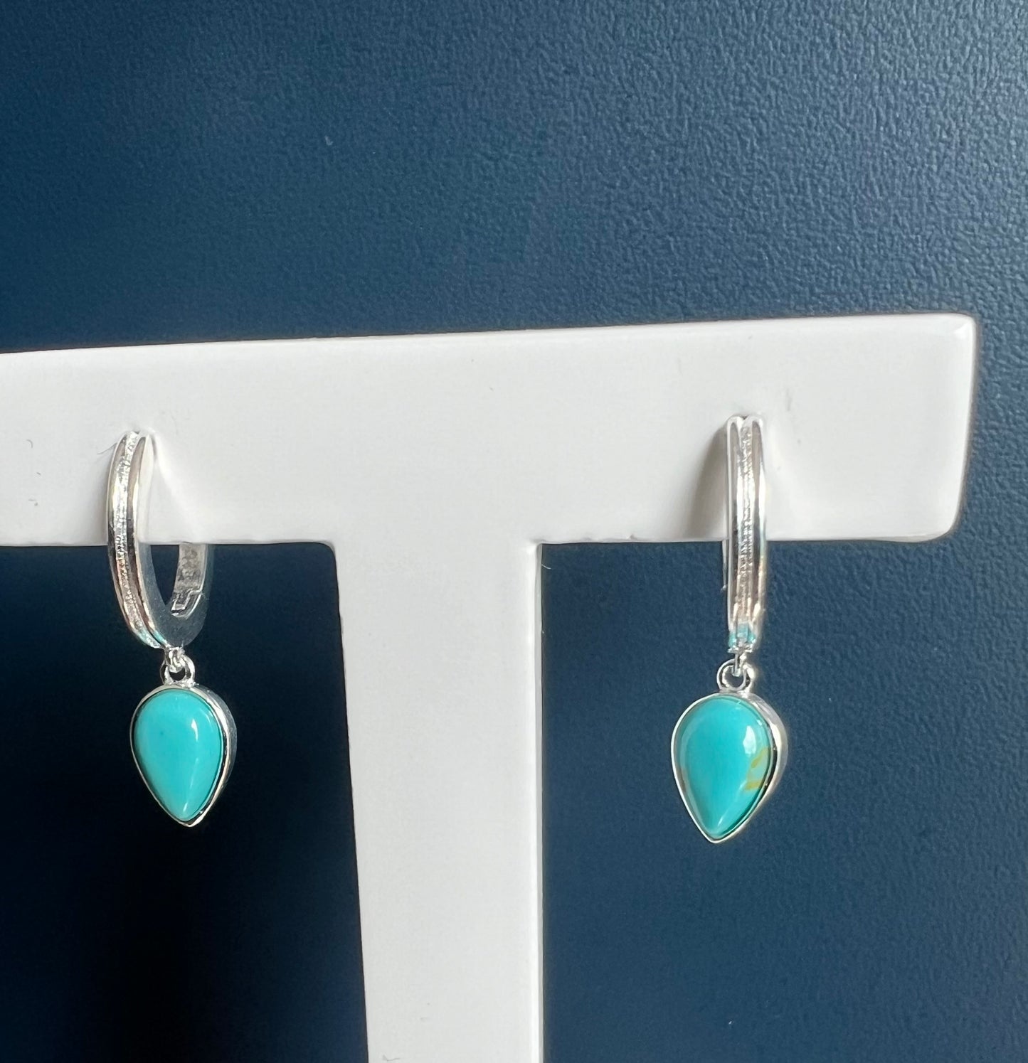 Turquoise Teardrop Hoops