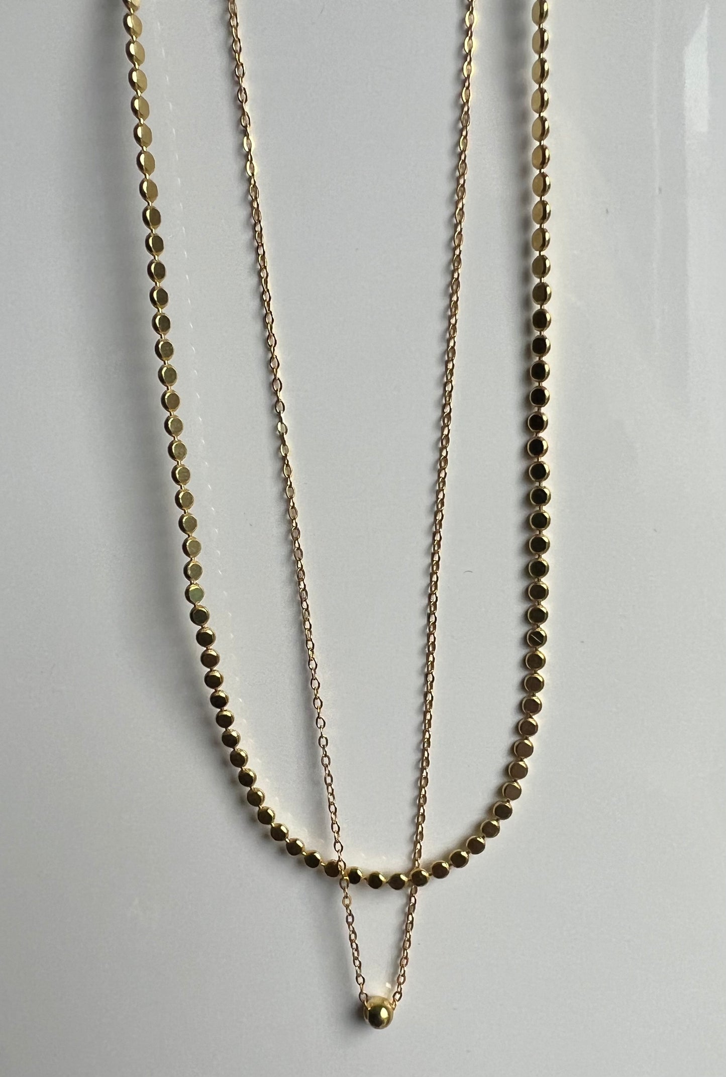 Double Layer Bead Necklace - Gold/Silver