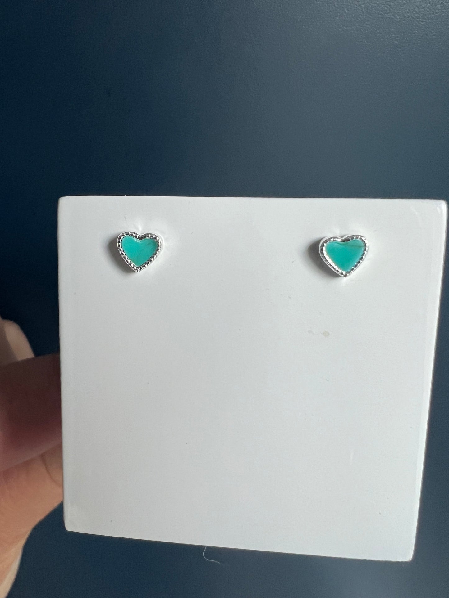 Turquoise Heart Studs