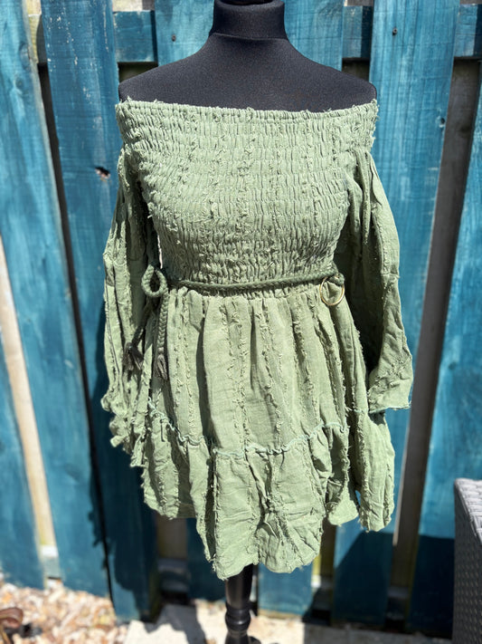 Short Off The Shoulder Boho Dress