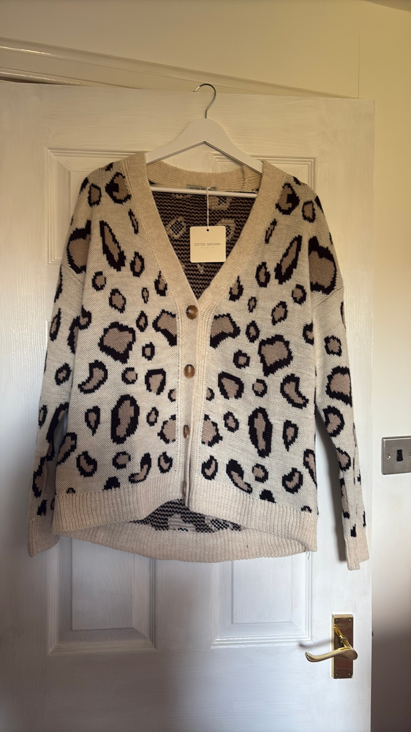 Black or Cream Leopard Print Cardigan - one size