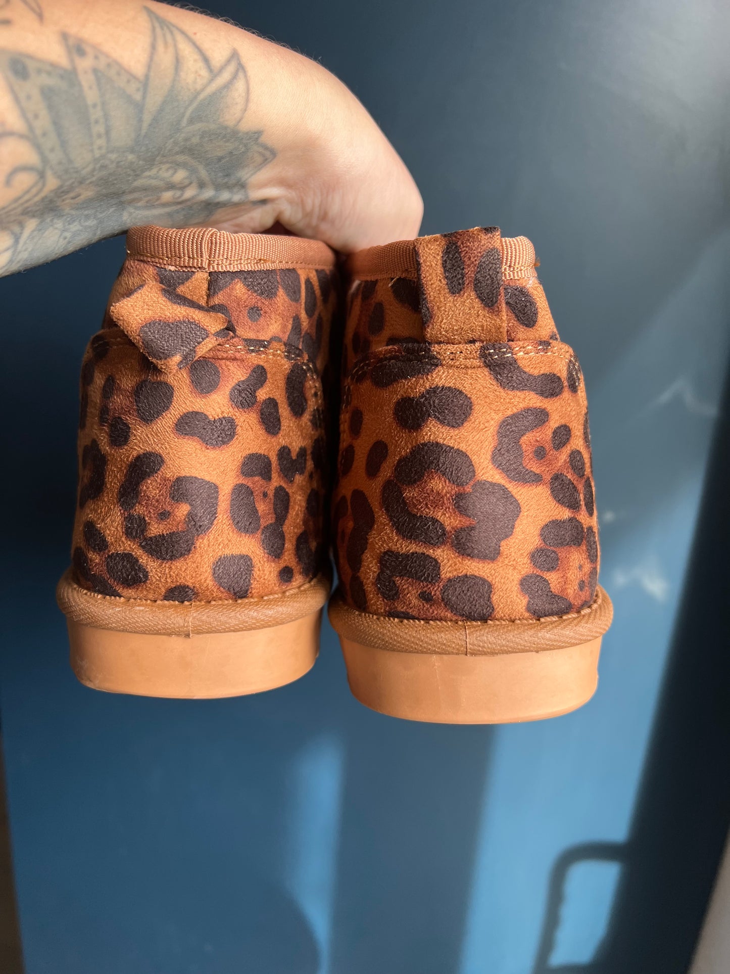 Leopard Print Slipper Boots