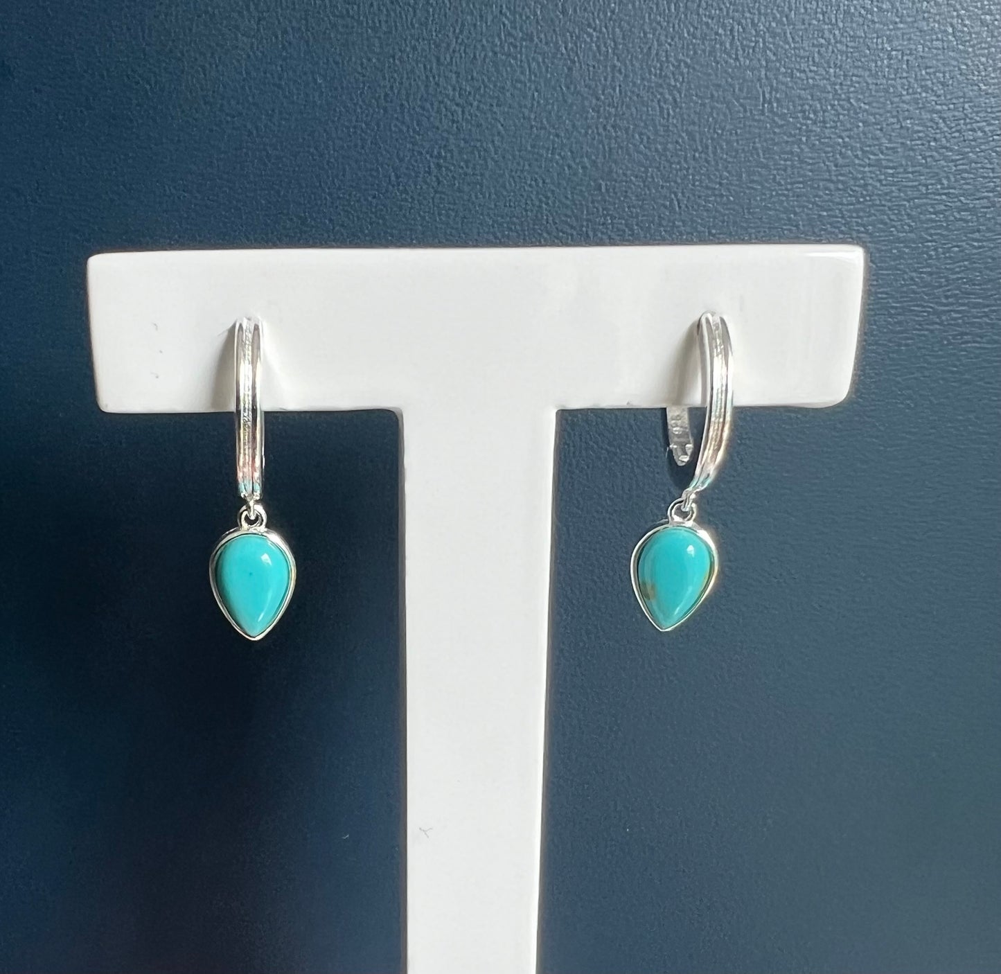 Turquoise Teardrop Hoops