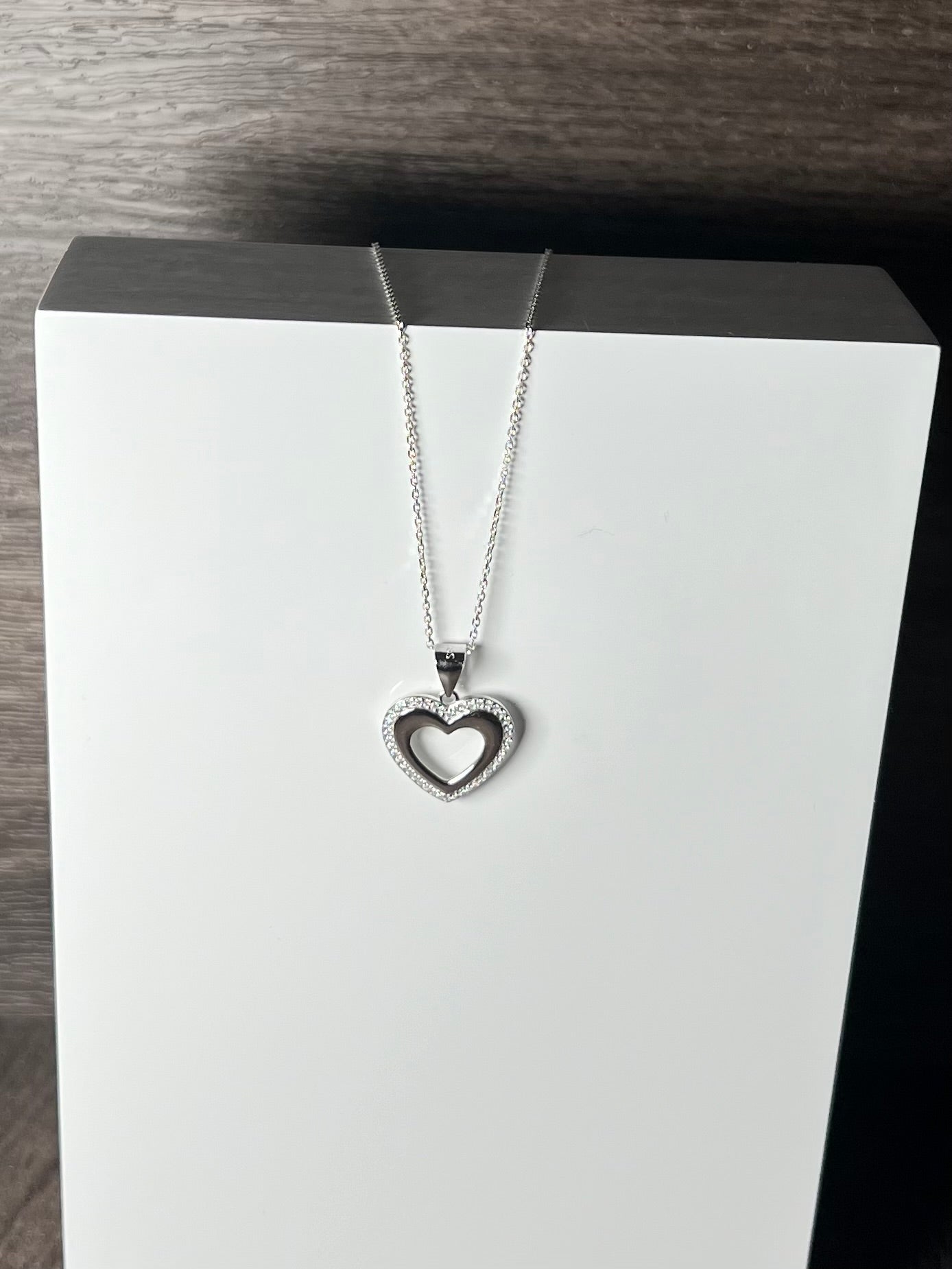 Sparkly Open Heart Necklace