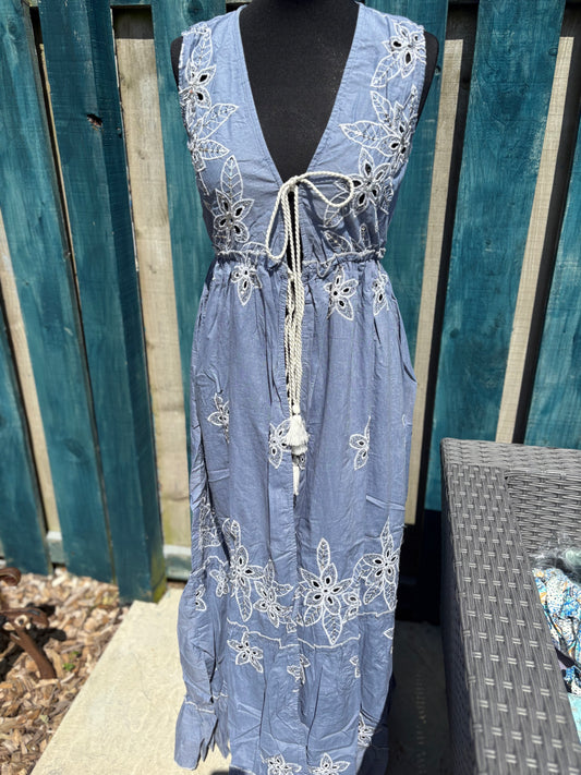 Floral Denim Blue Kimono